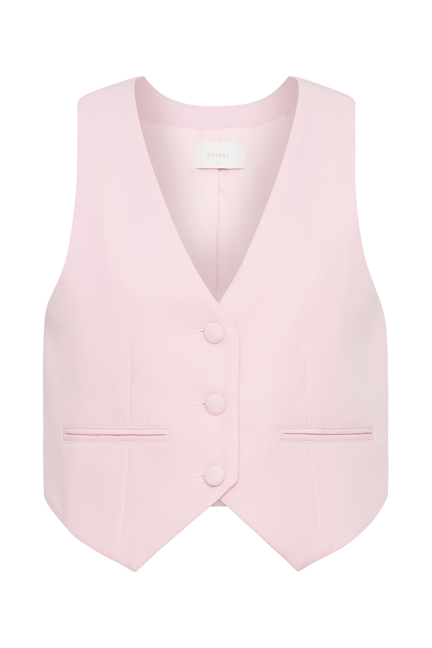 MESHKI Blair Crepe Waist Coat - Blush Pink