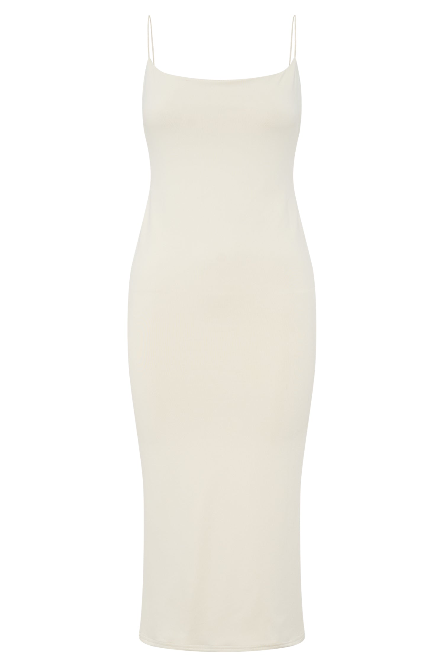 Lexia Scoop Low Neck Midi Dress - Cream - myromanceshops