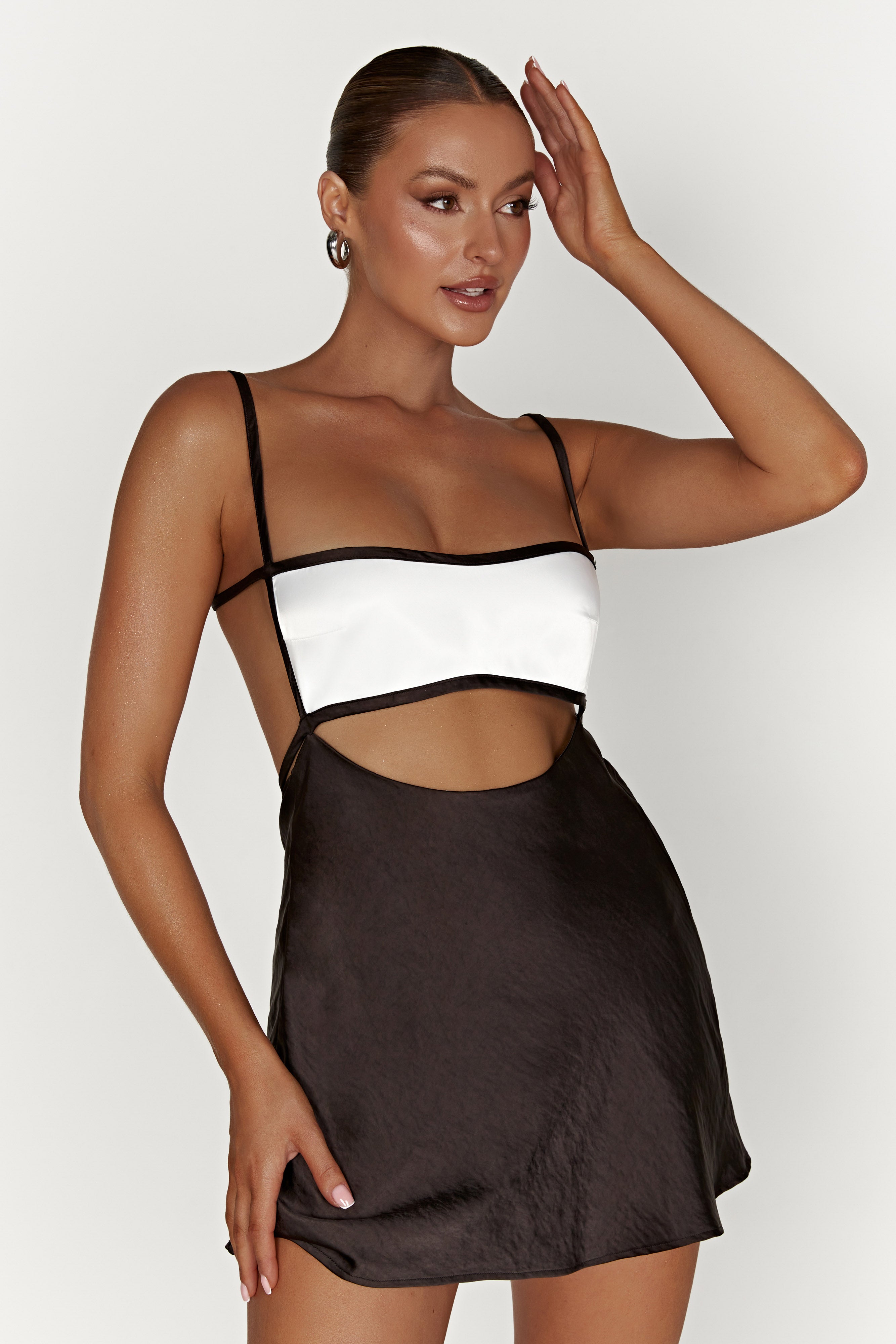 MESHKI Veda Two Tone Mini Dress - Black