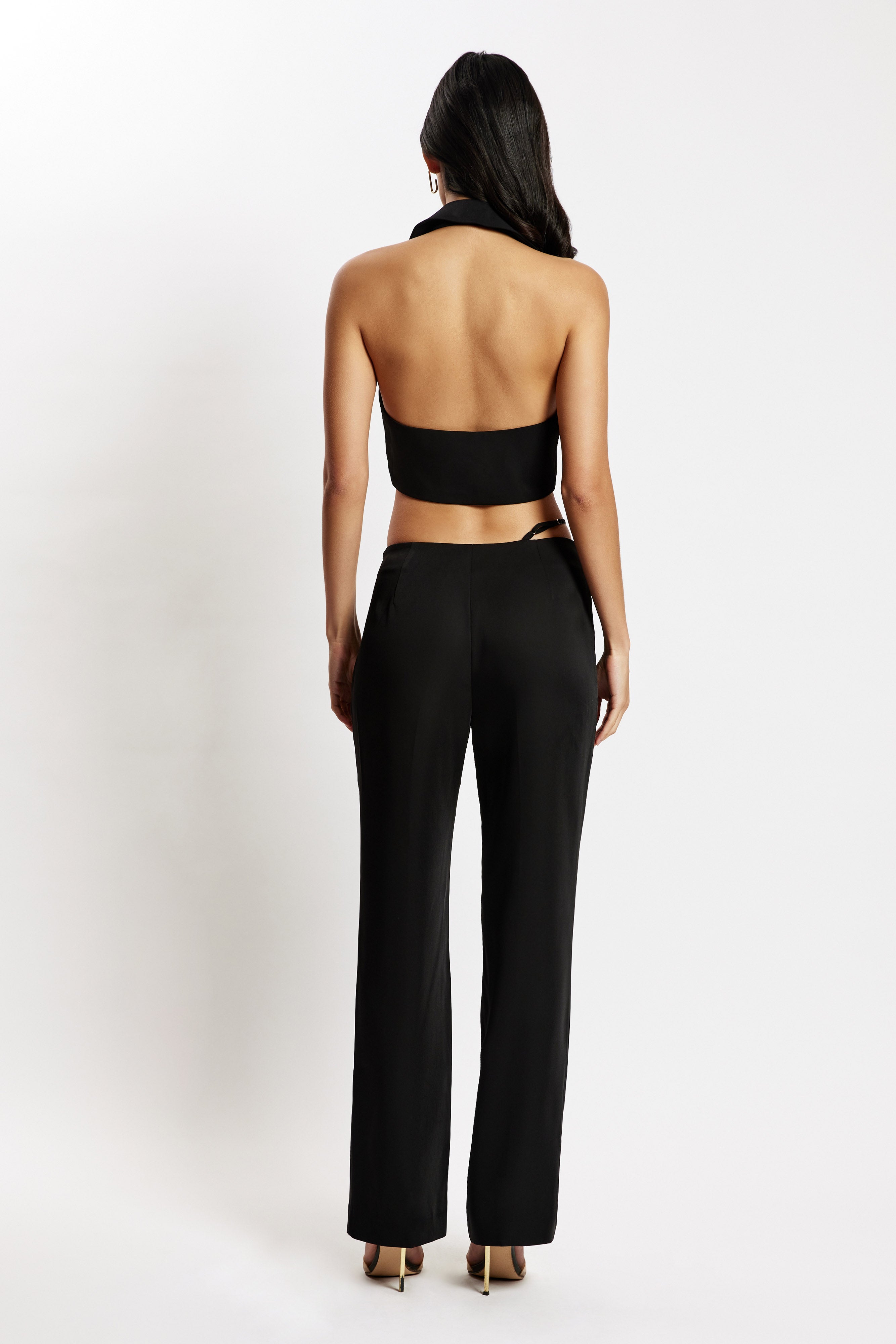 MESHKI Semara Cropped Waistcoat - Black