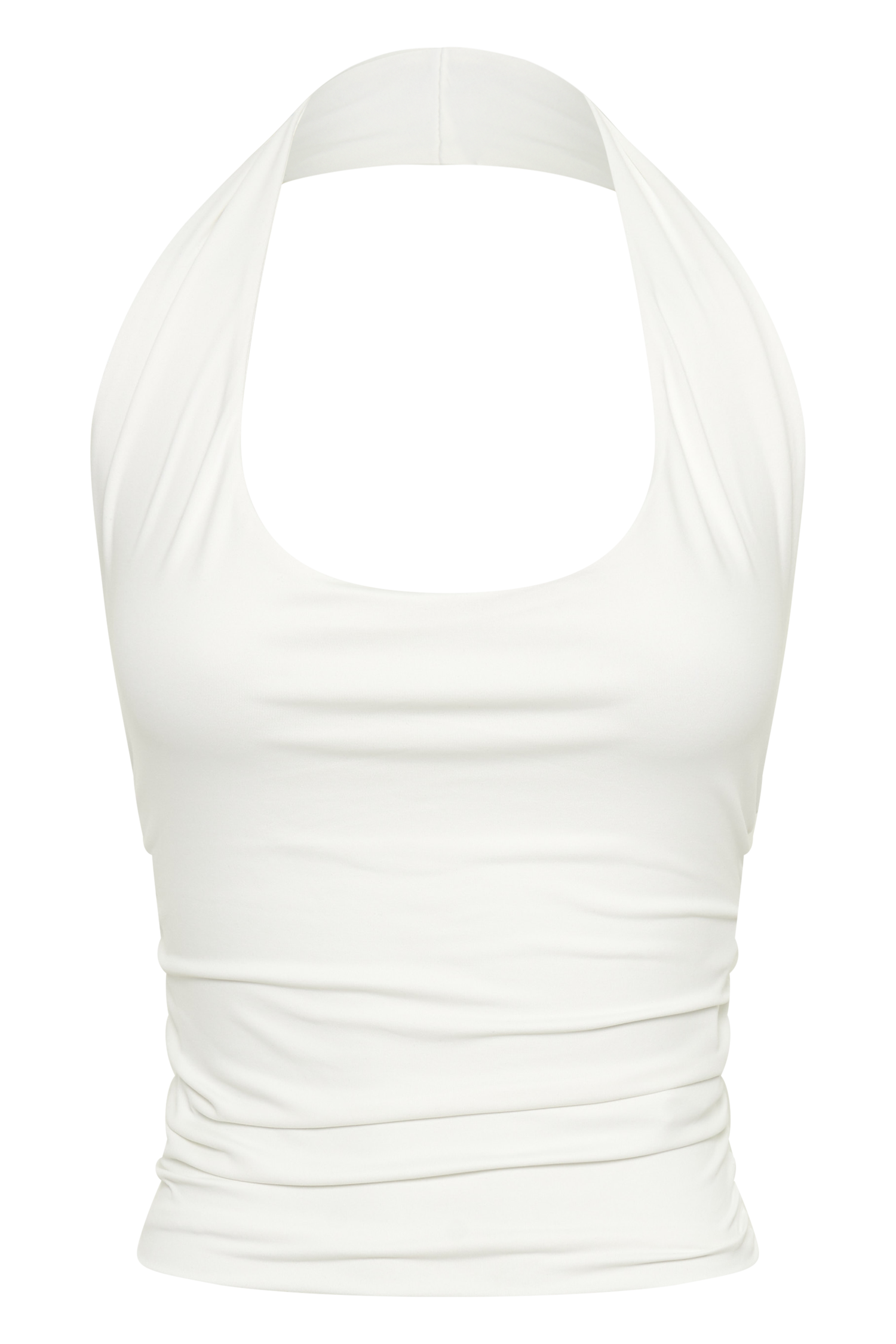 MESHKI Marie Recycled Nylon Halter Top - White
