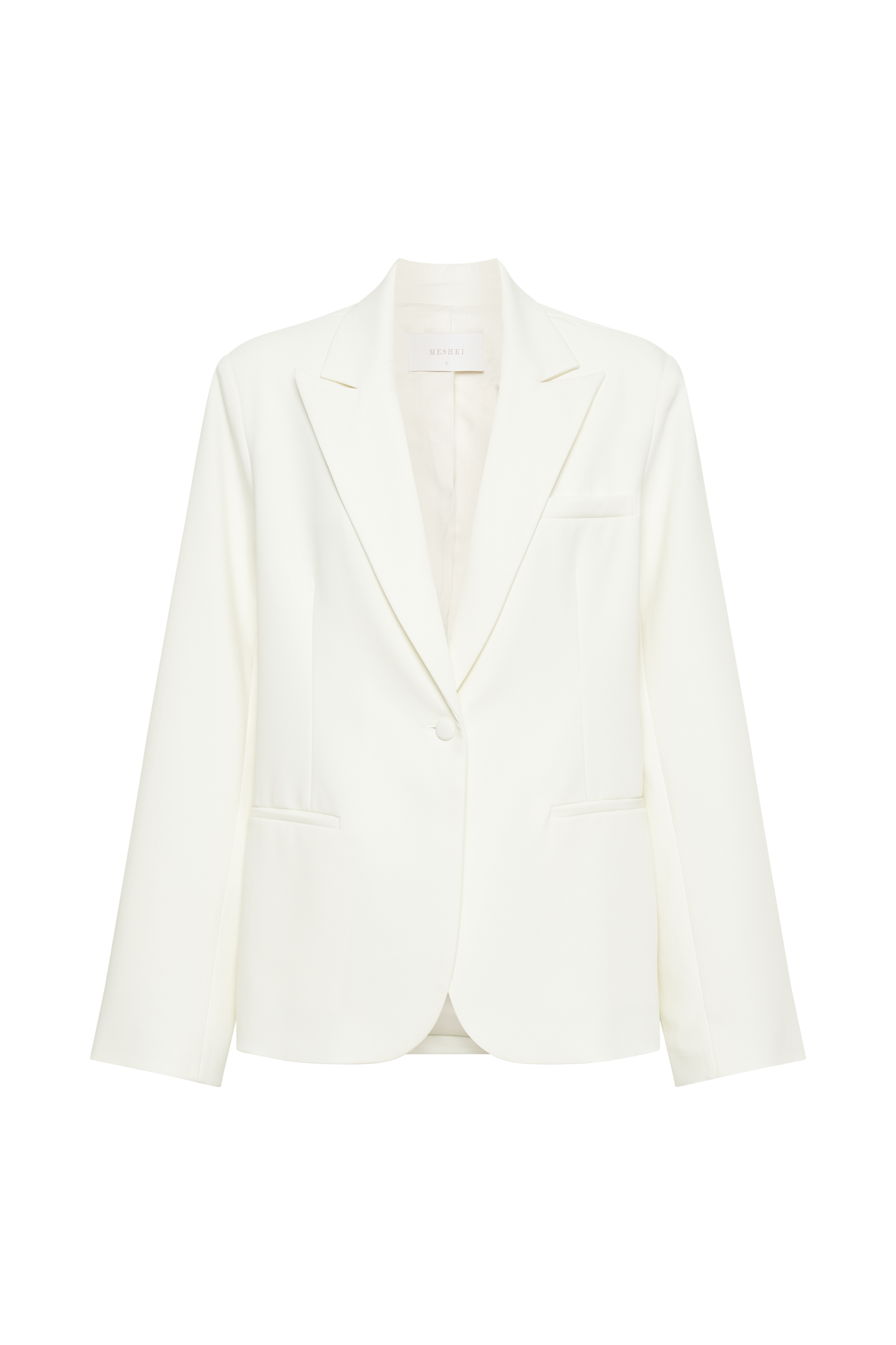 Bexley Oversized Blazer With Shoulder Pads - Ivory - myromanceshop