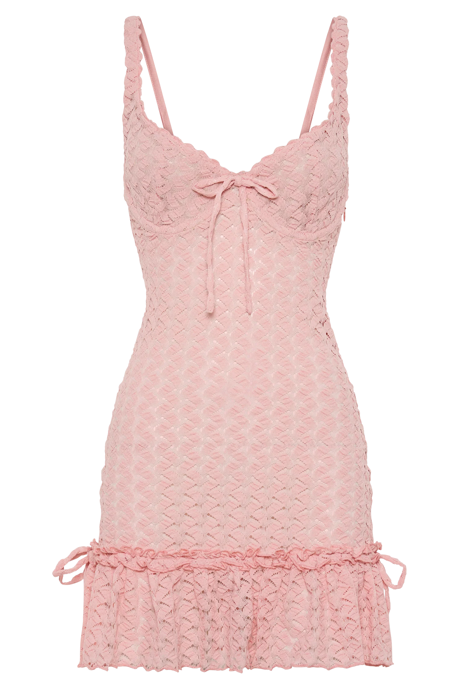 MESHKI Marietta Cupped Lace Mini Dress - Fairy Floss Pink