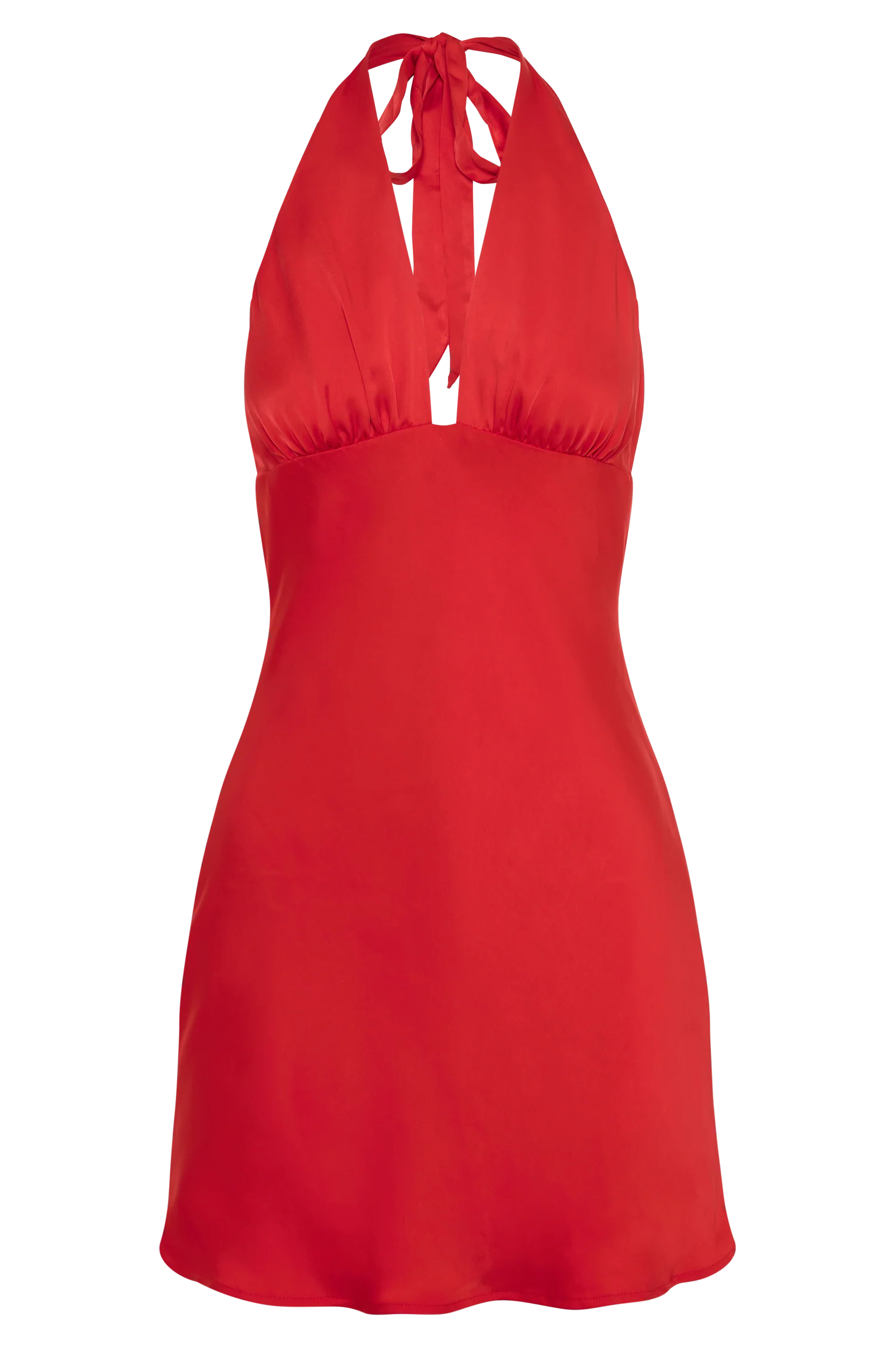 MESHKI Aimee Halter Mini Dress - Red