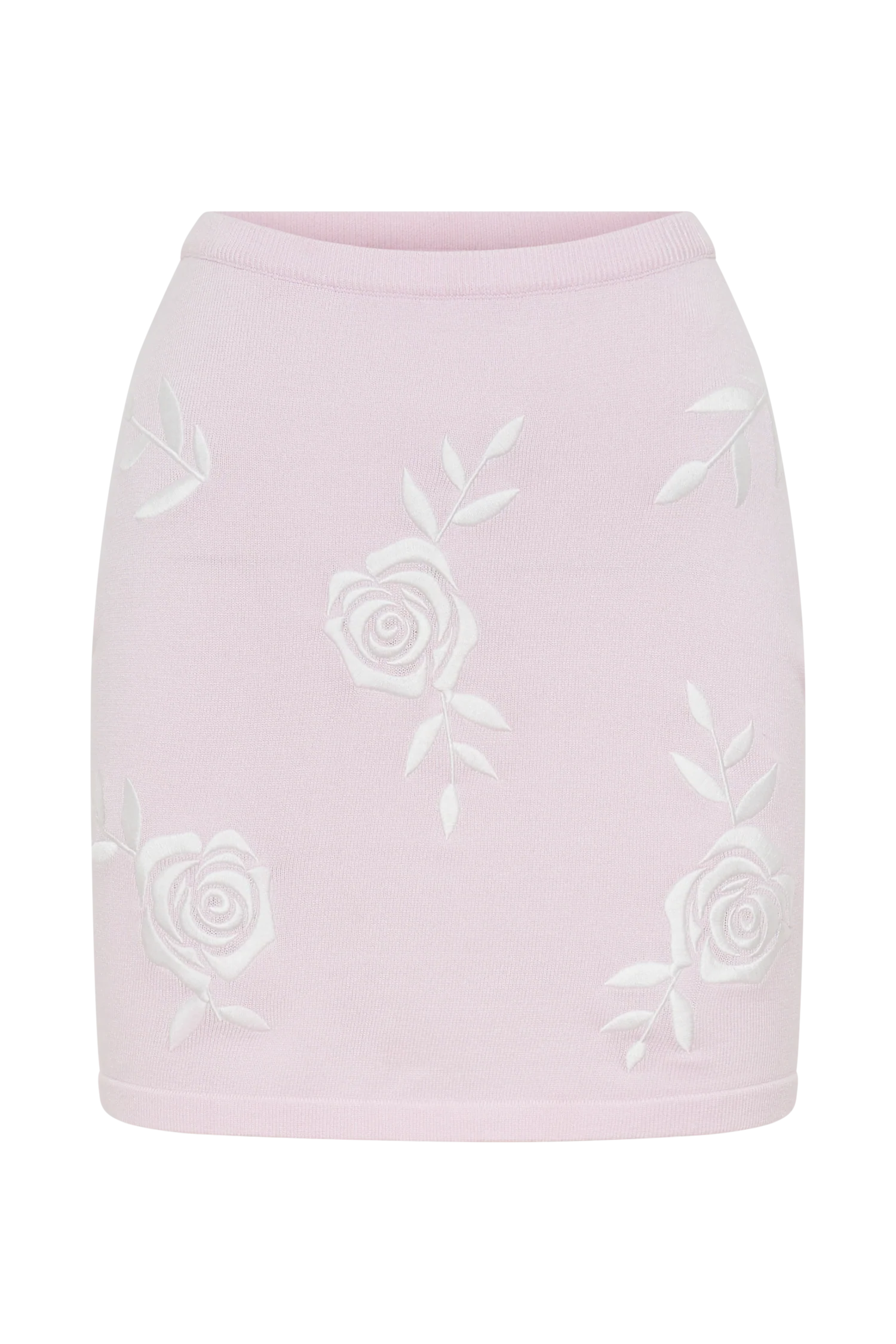 MESHKI Tallulah Rose Knit Mini Skirt - Fairy Floss Pink
