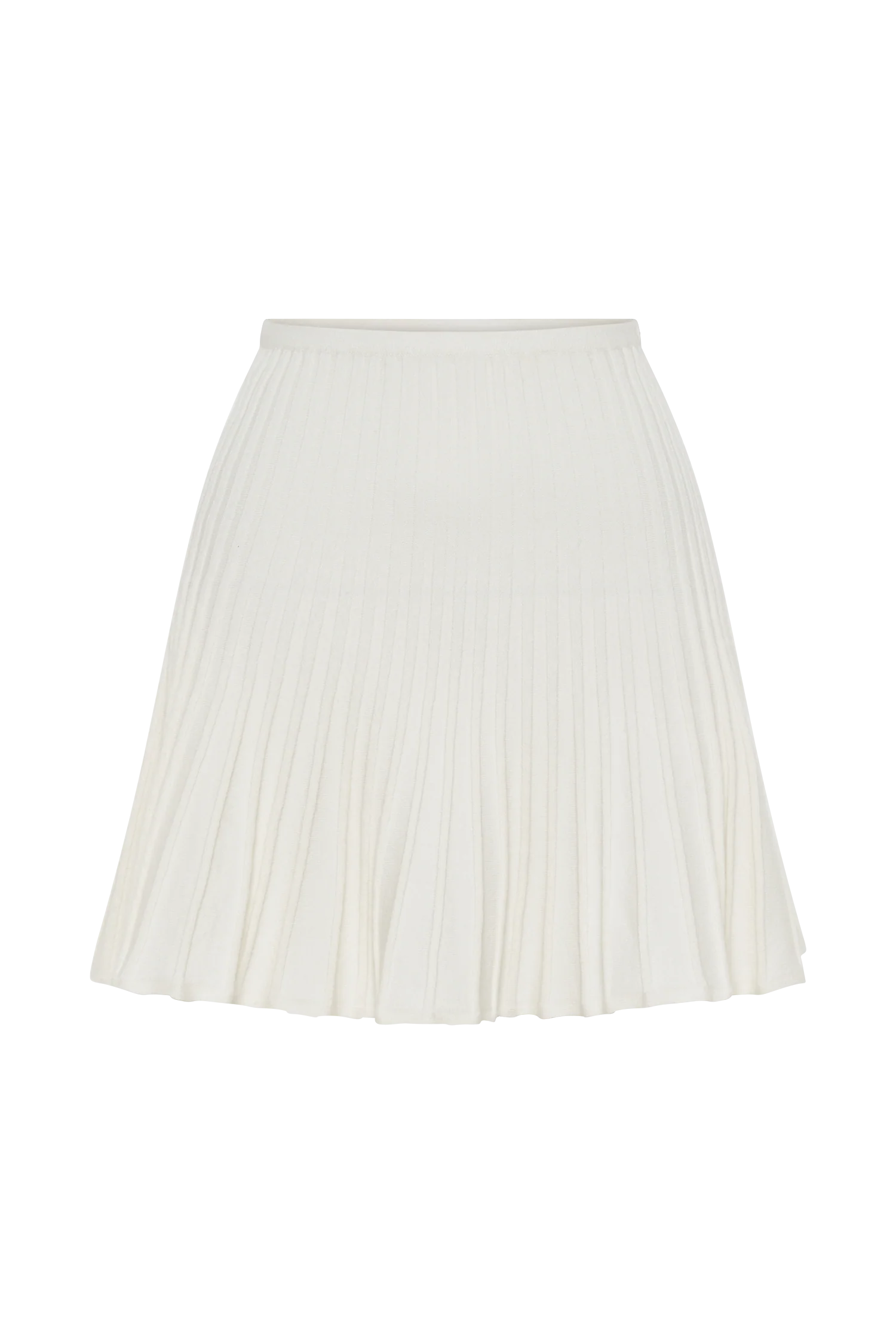 MESHKI Wendy Pleated Knit Mini Skirt - Ivory