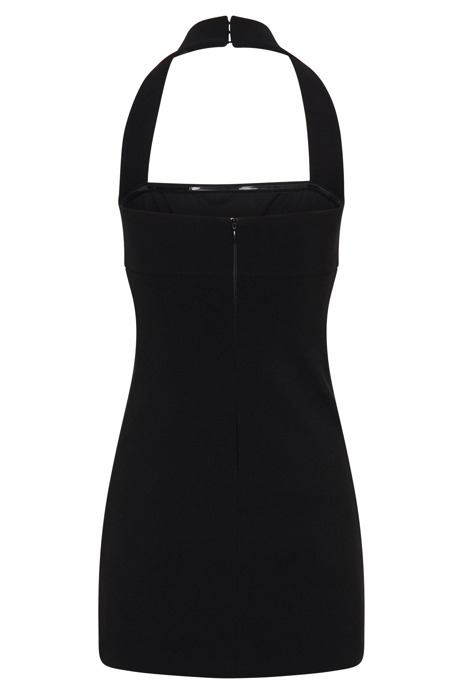 Amelita Suiting Halter Mini Dress - Black