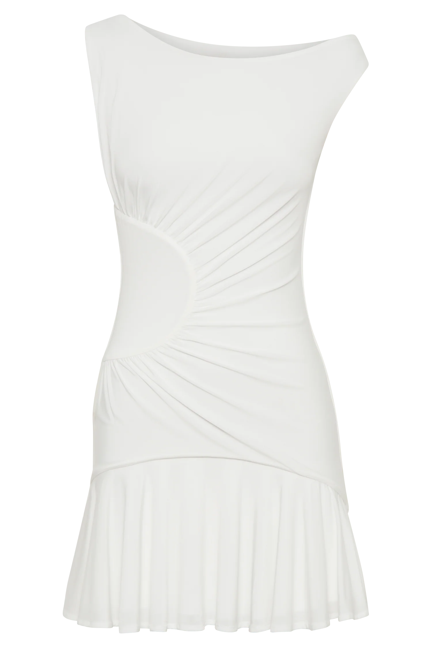 Irving Off Shoulder Slinky Mini Dress - Ivory