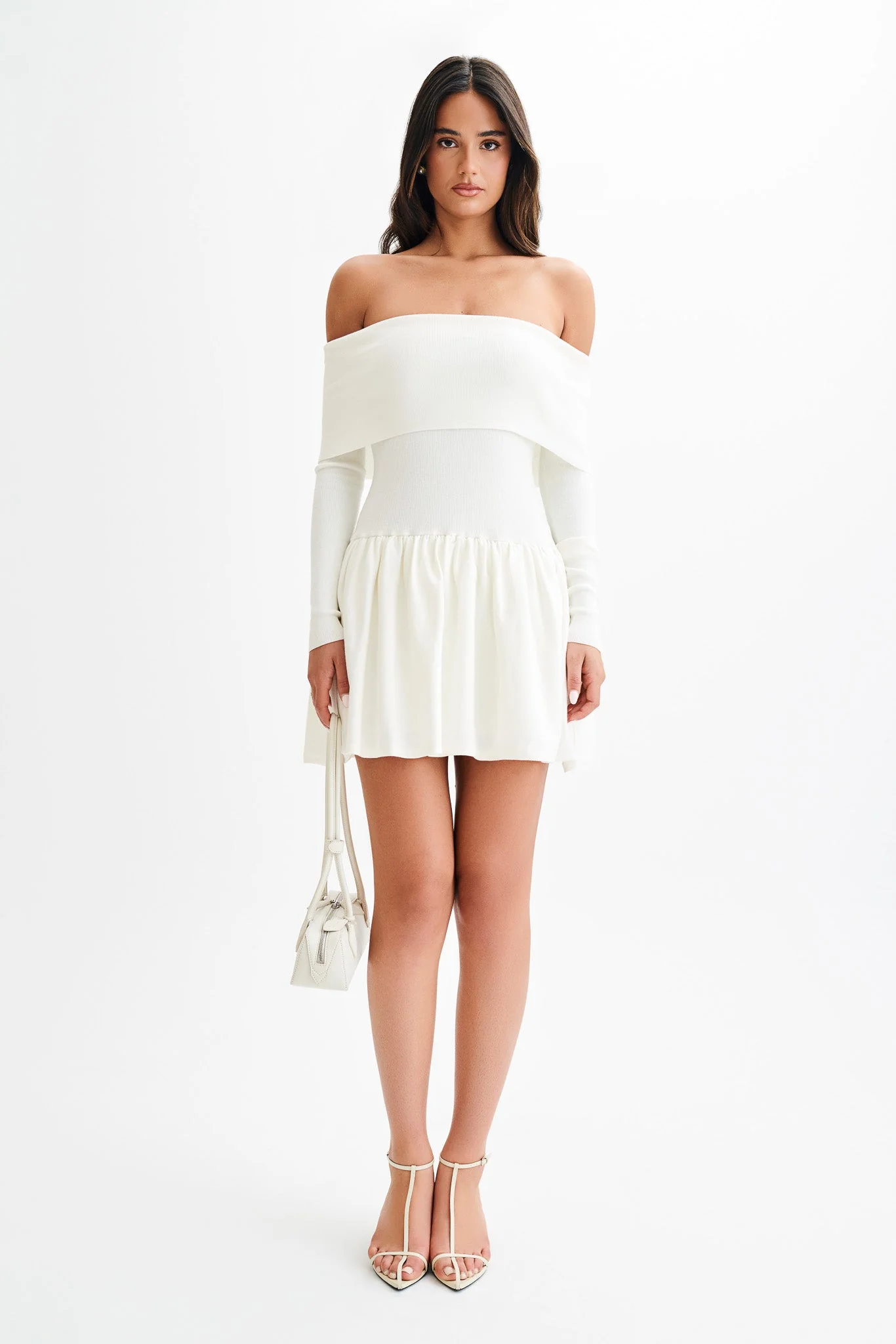 Atlanta Long Sleeve Mini Dress - Ivory
