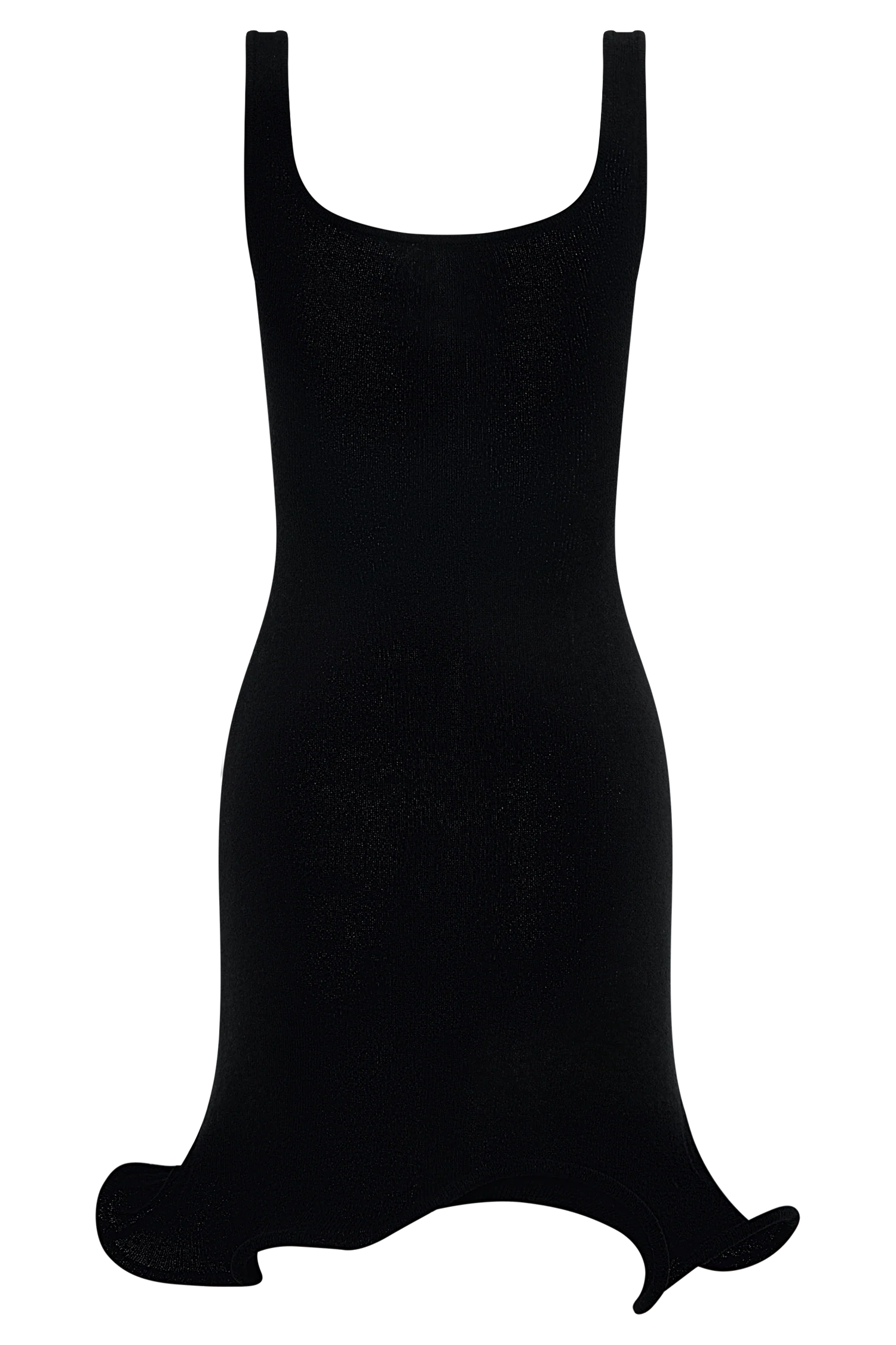Sandra Square Neck Knit Mini Dress - Black
