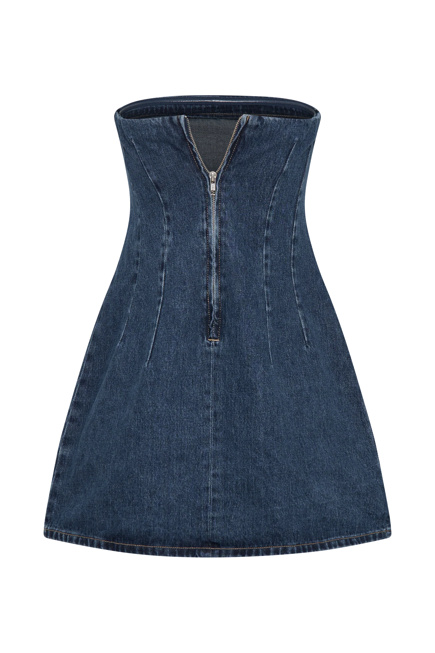 Cecily Strapless Denim Mini Dress - Dark Blue
