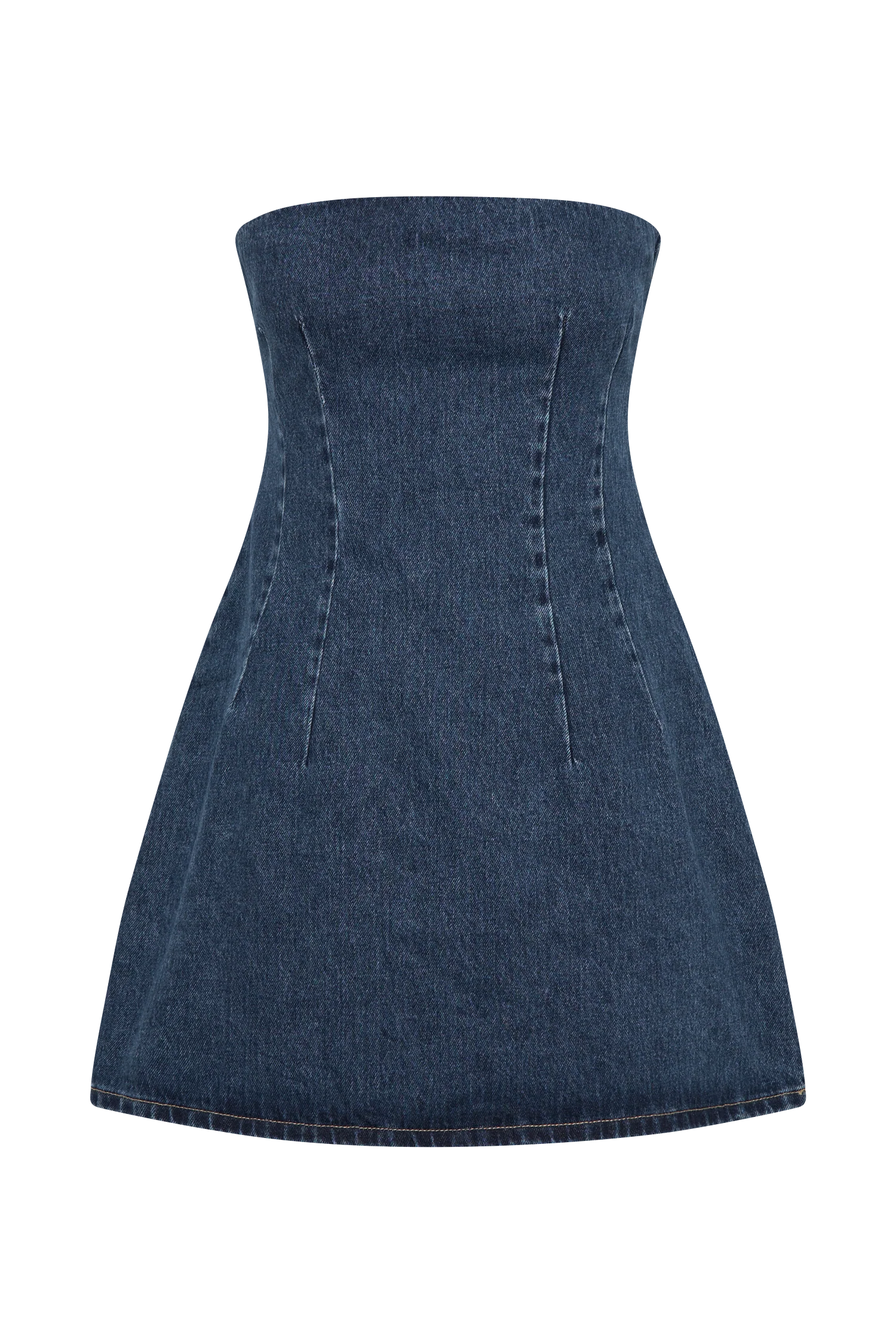 Cecily Strapless Denim Mini Dress - Dark Blue