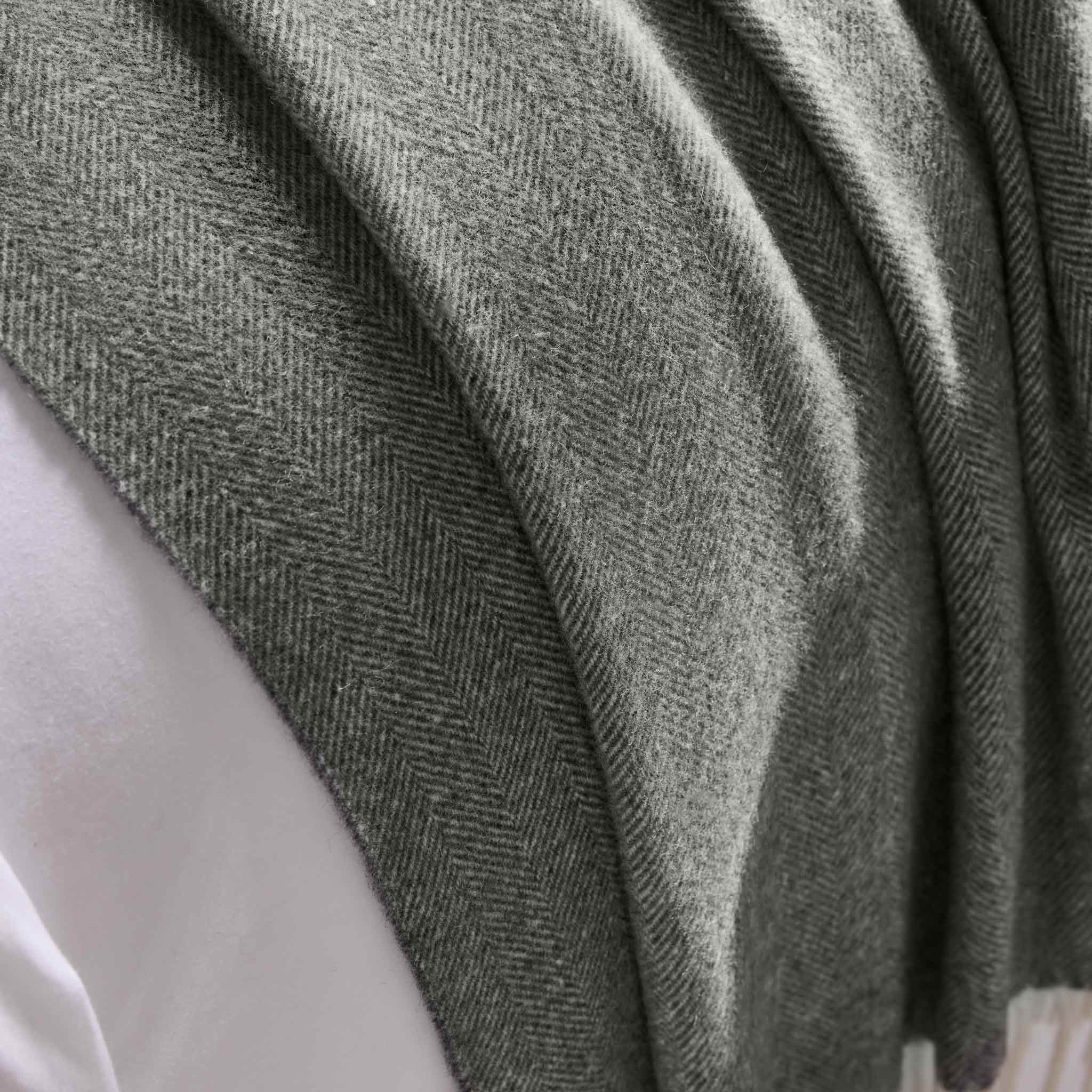 Herringbone Wool Throw Blanket - Last Call