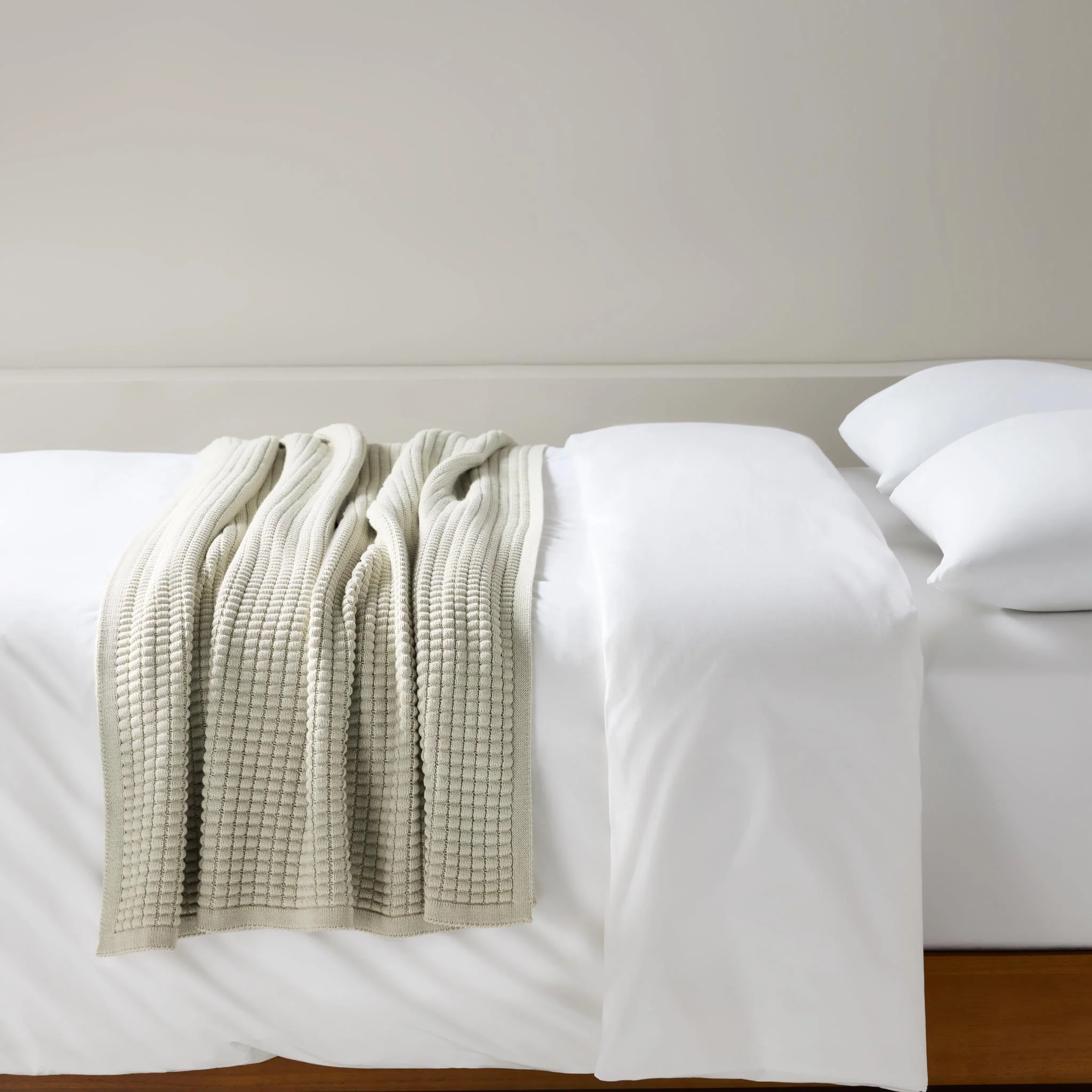 Grid Knit Cotton Throw Blanket