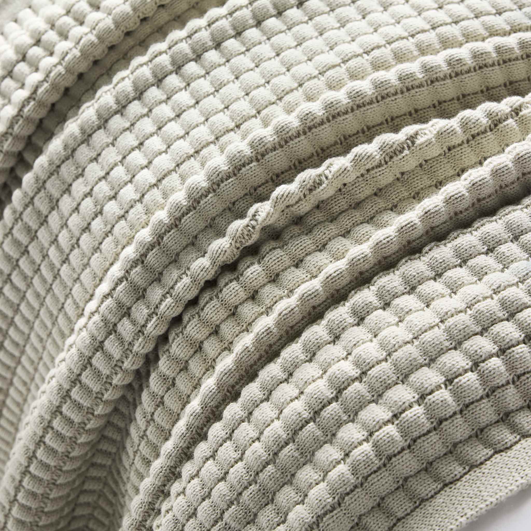 Grid Knit Cotton Throw Blanket
