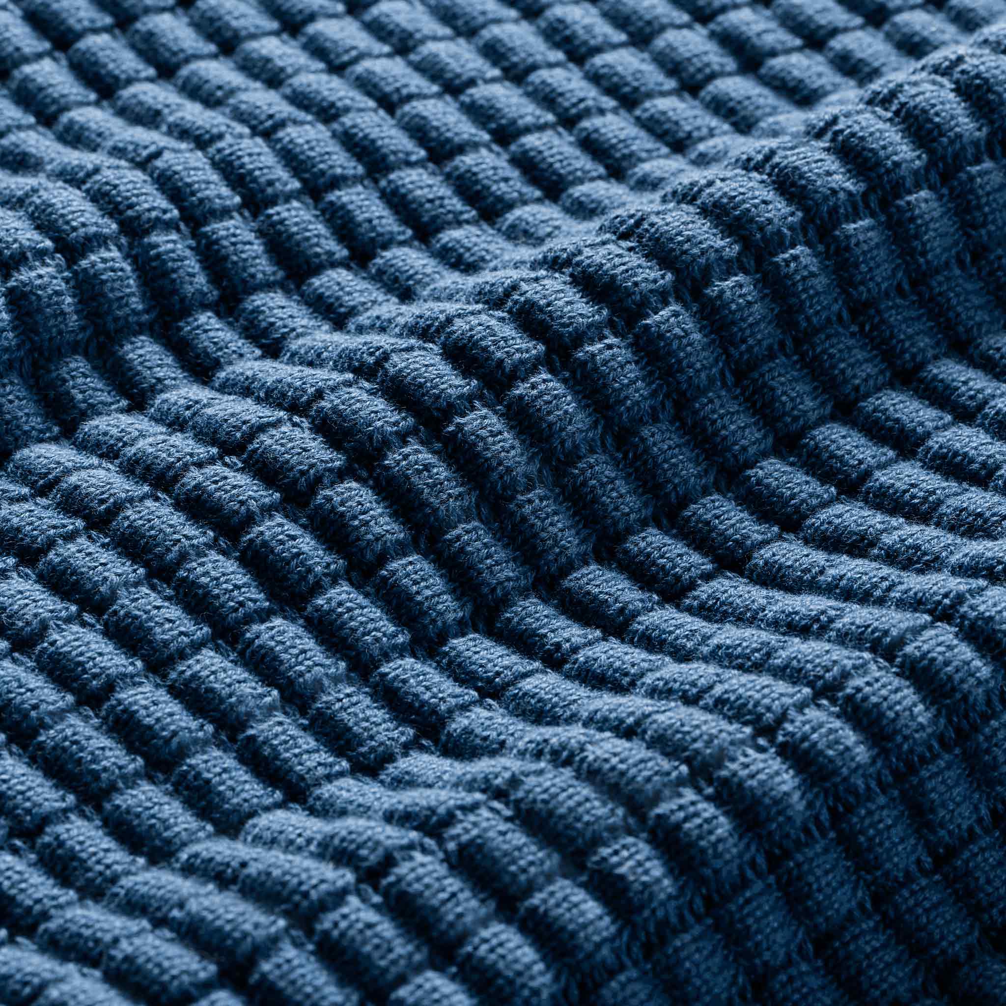 Grid Knit Cotton Throw Blanket