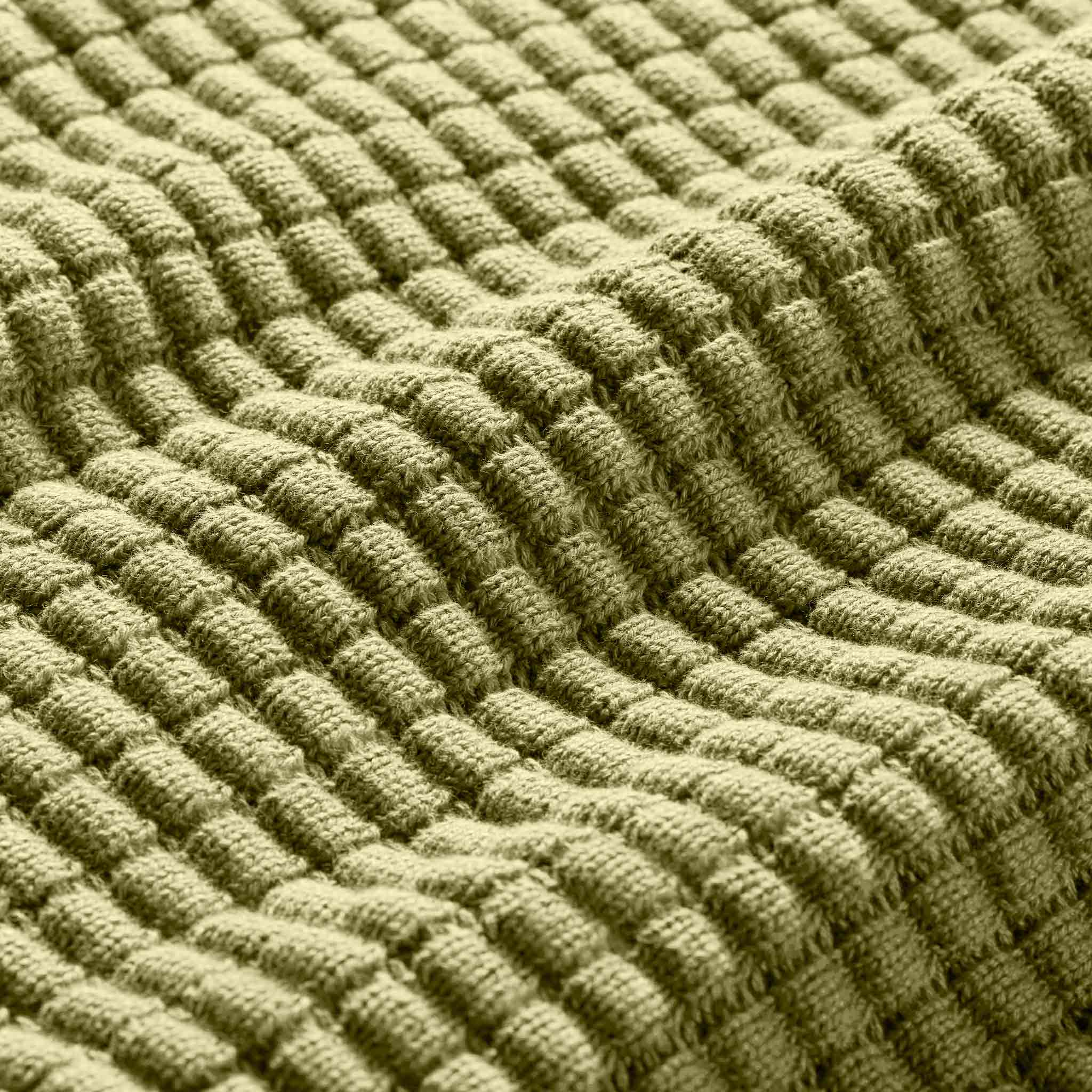 Grid Knit Cotton Throw Blanket