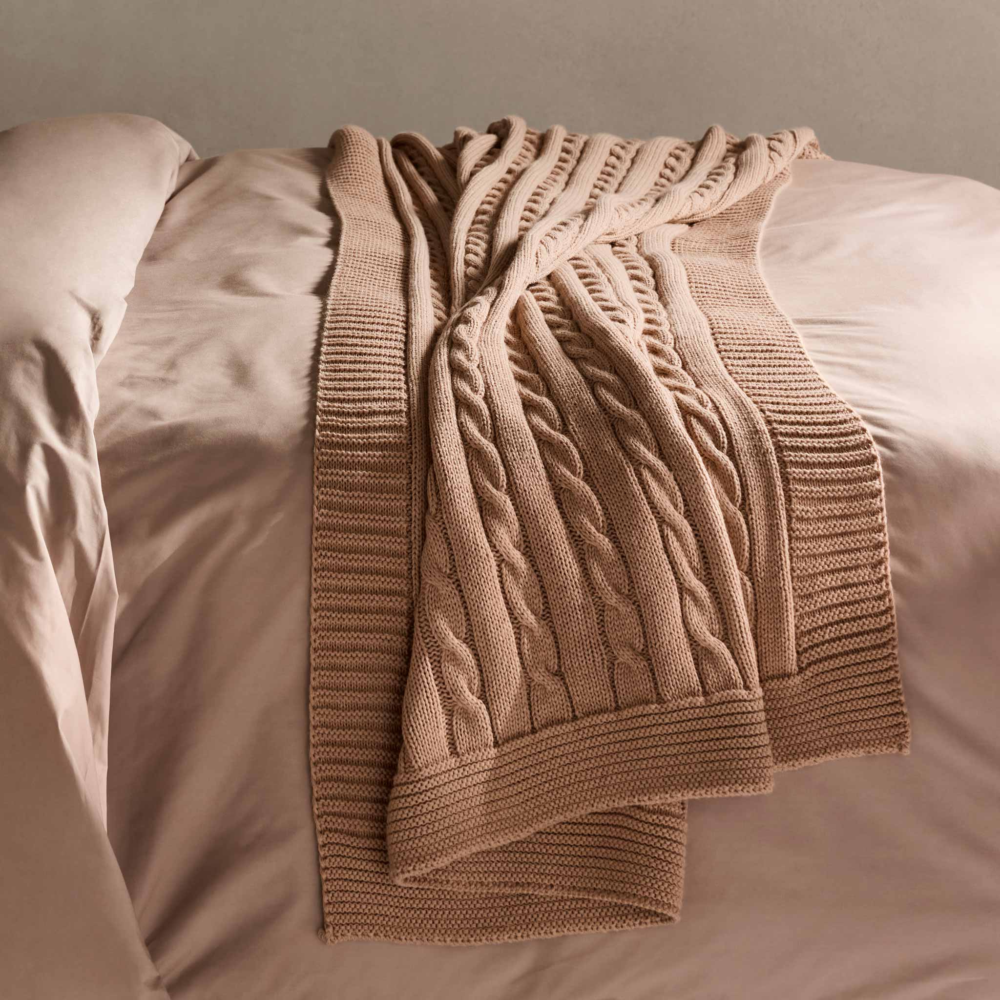 Cable Knit Throw Blanket - Last Call