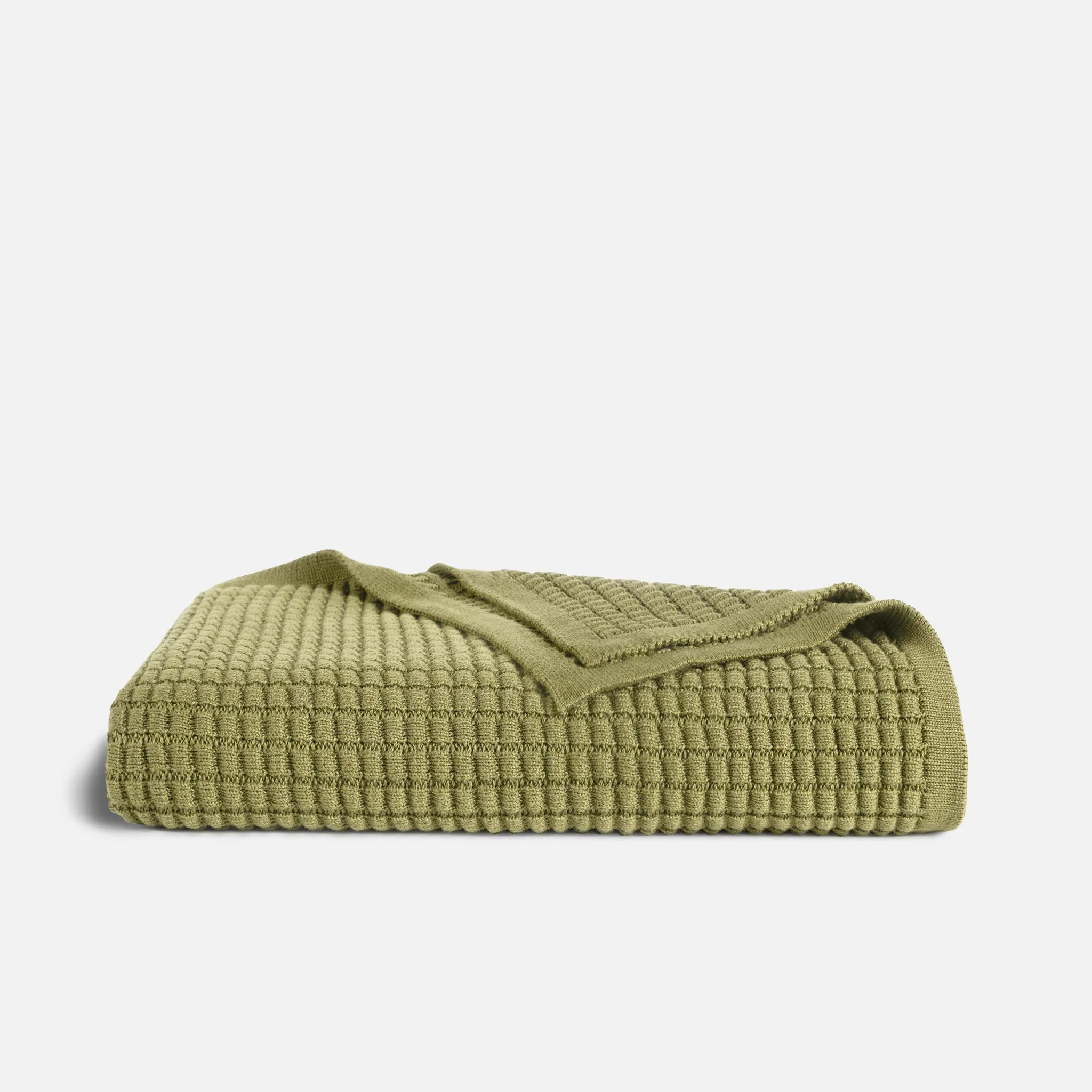 Grid Knit Cotton Throw Blanket