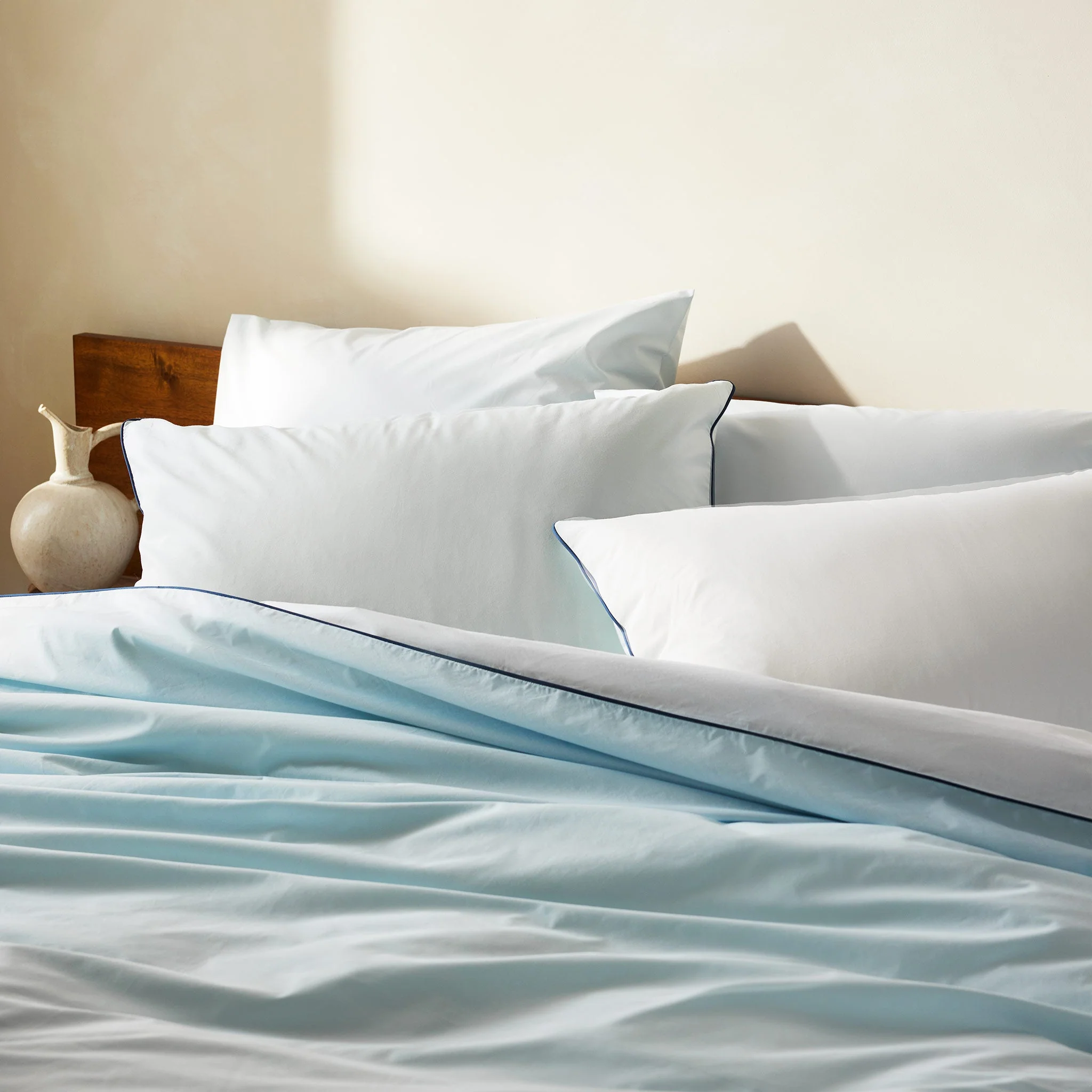Piped Classic Percale Duvet Cover - Last Call