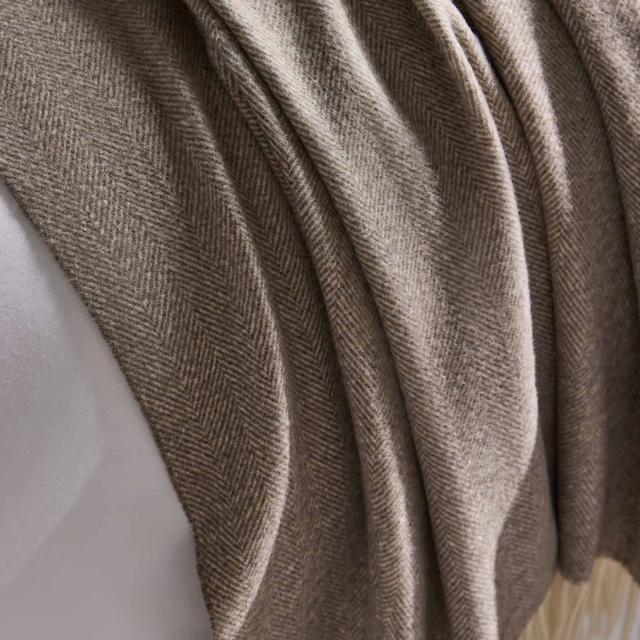 Herringbone Wool Throw Blanket - Last Call