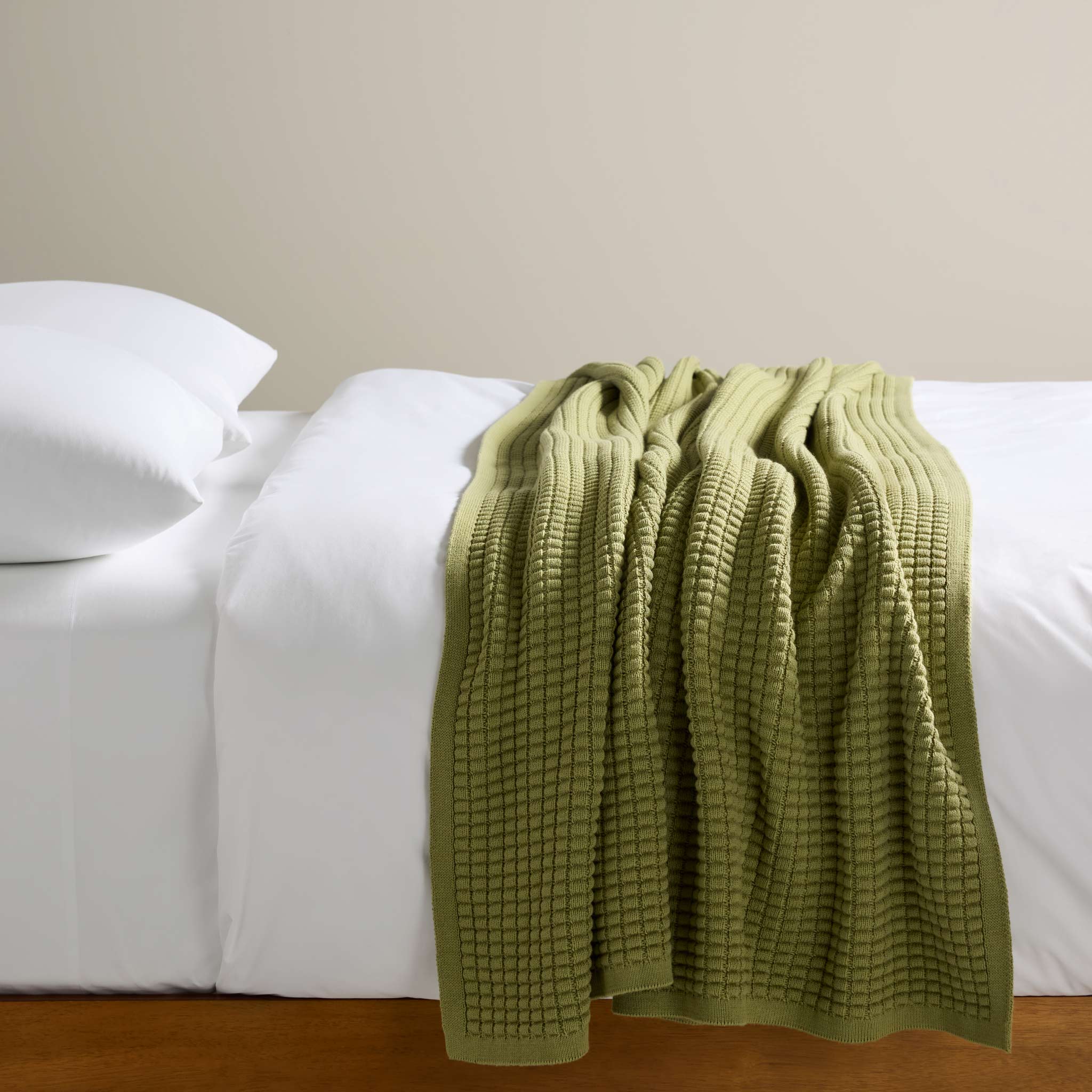 Grid Knit Cotton Throw Blanket