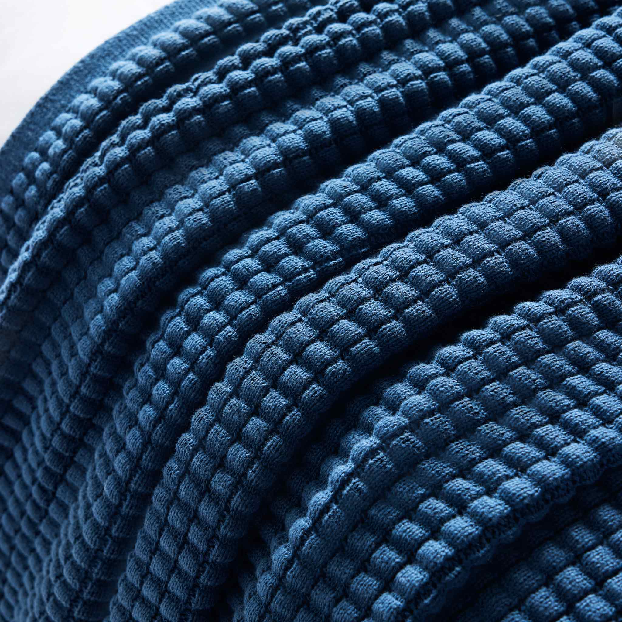 Grid Knit Cotton Throw Blanket