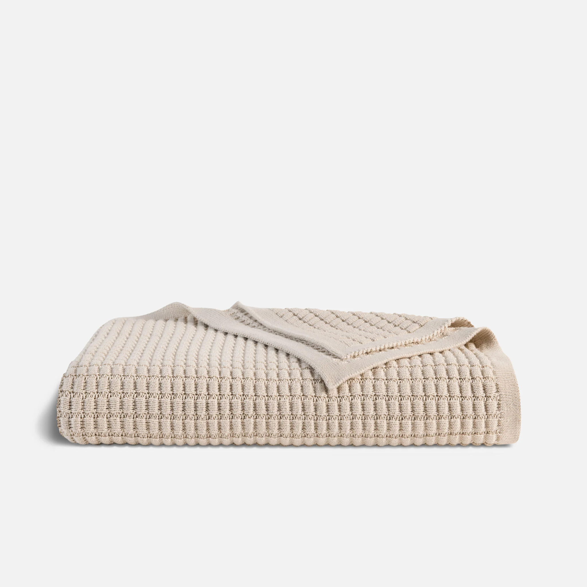 Grid Knit Cotton Throw Blanket - Last Call