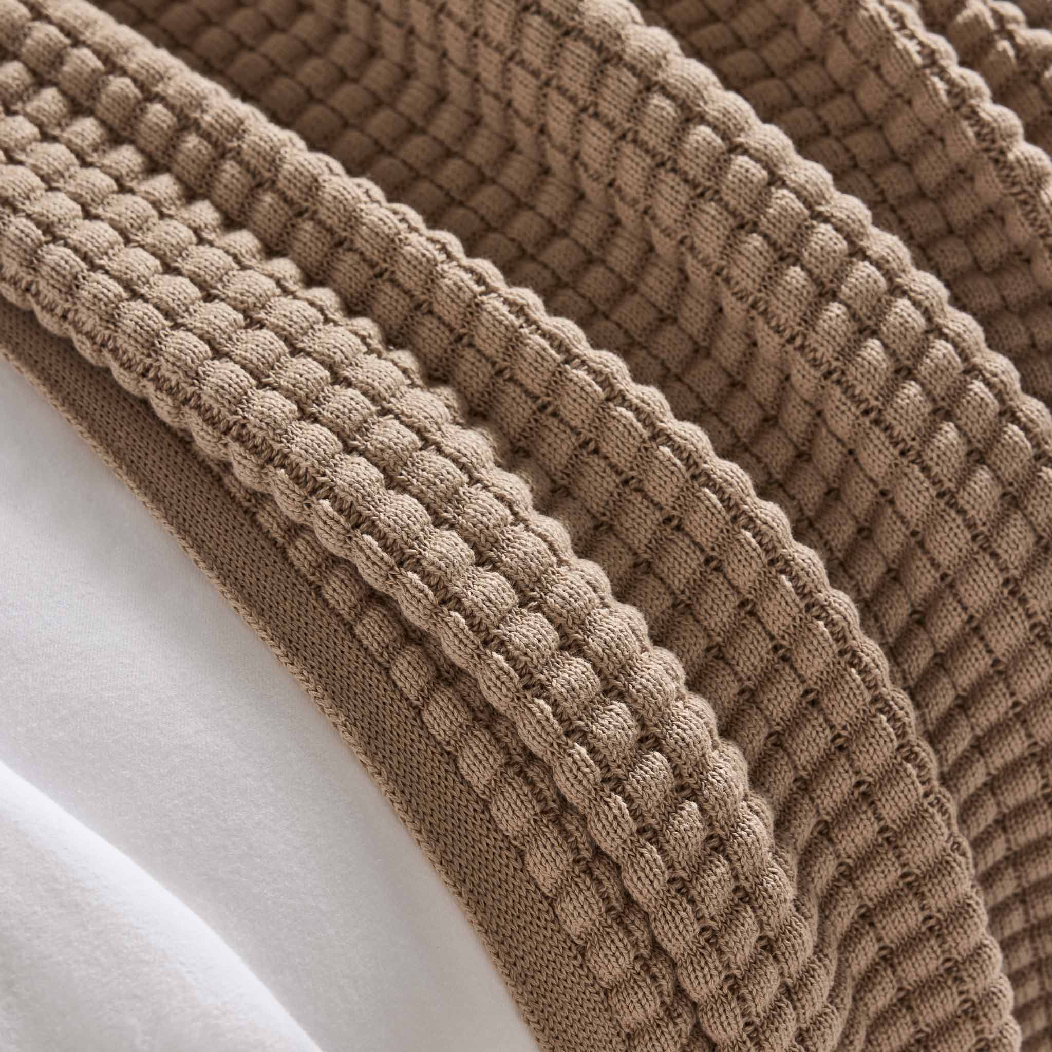 Grid Knit Cotton Throw Blanket - Last Call