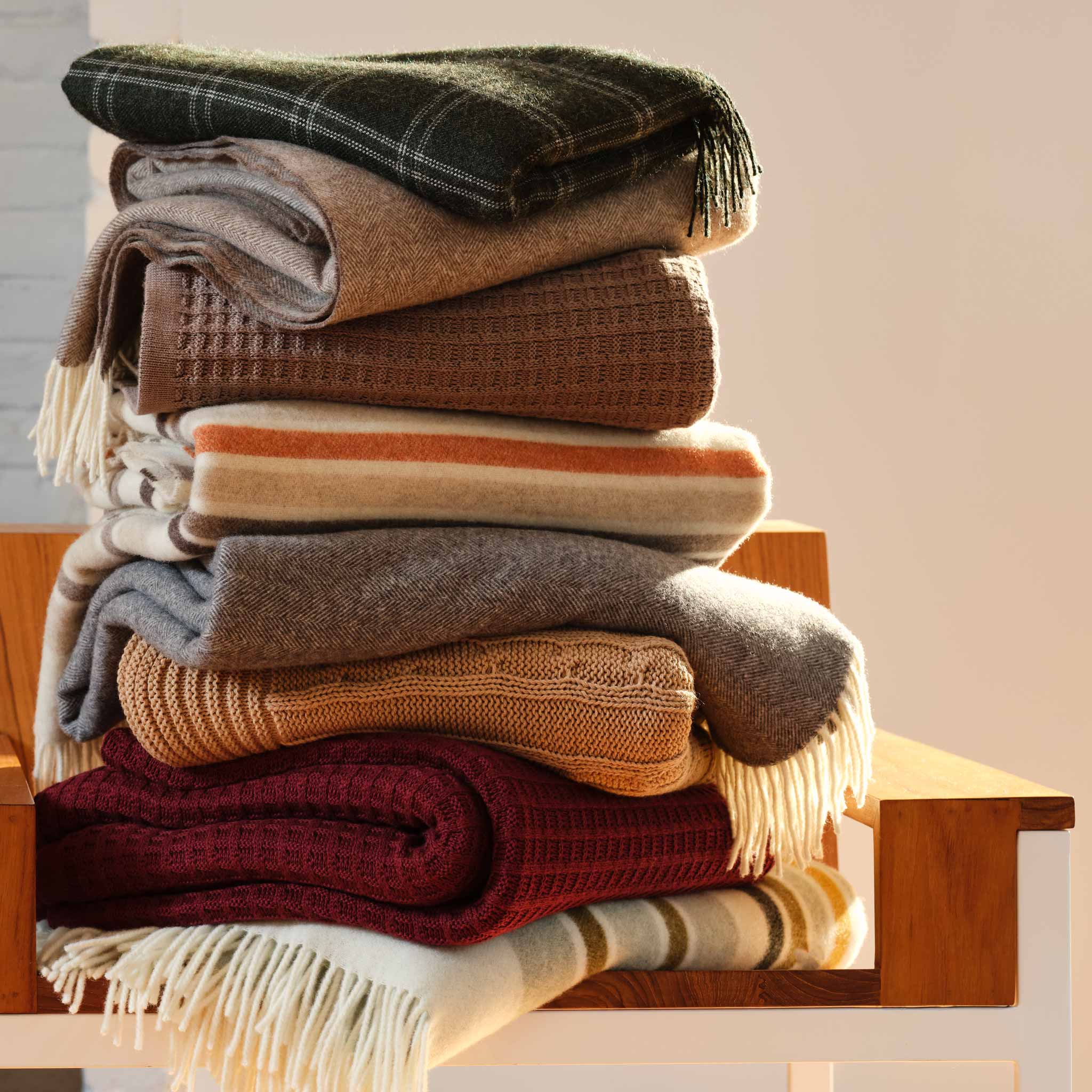 Herringbone Wool Throw Blanket - Last Call