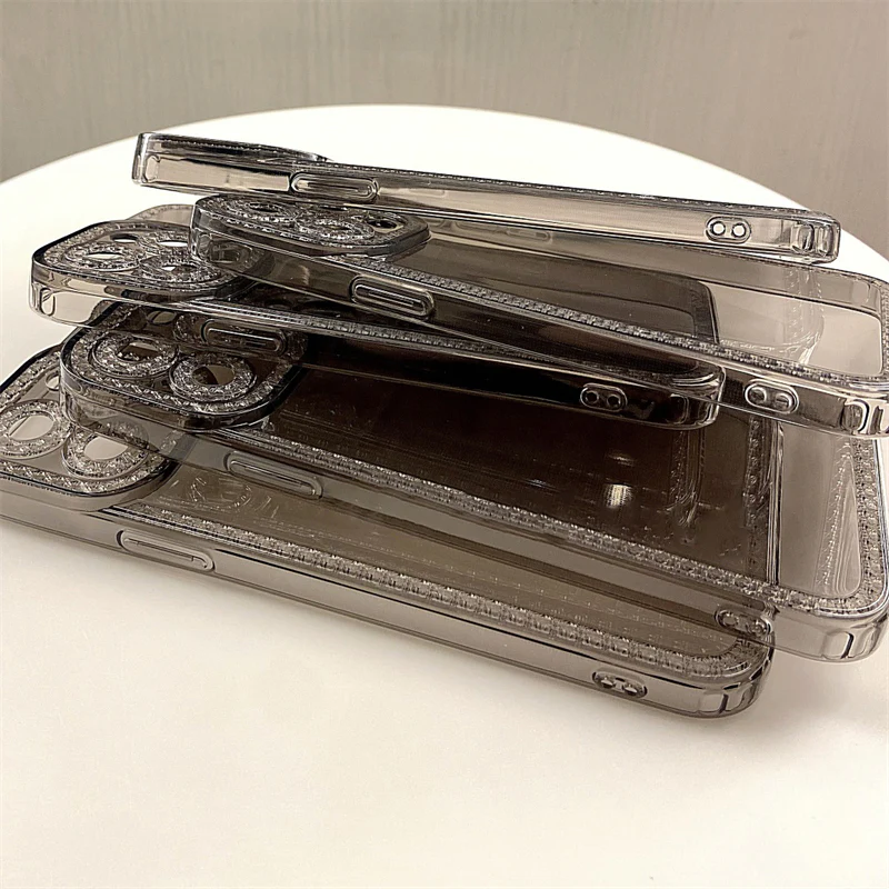 Transparent Diamond Frame iPhone Case