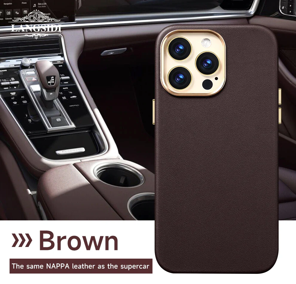 Genuine leather Magnetic iPhone Case
