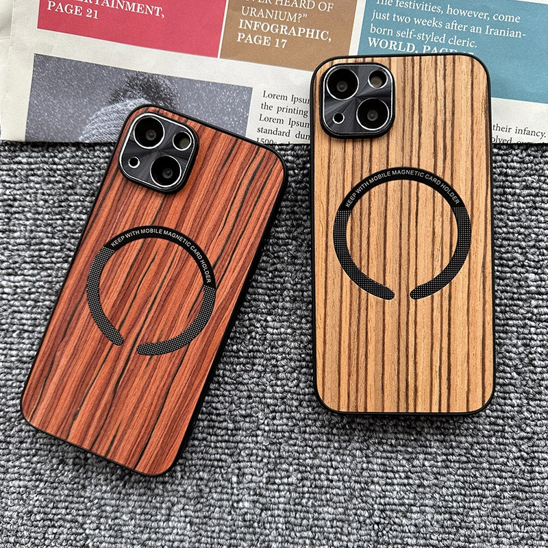 Wooden Magsafing iPhone case With Camera Protector