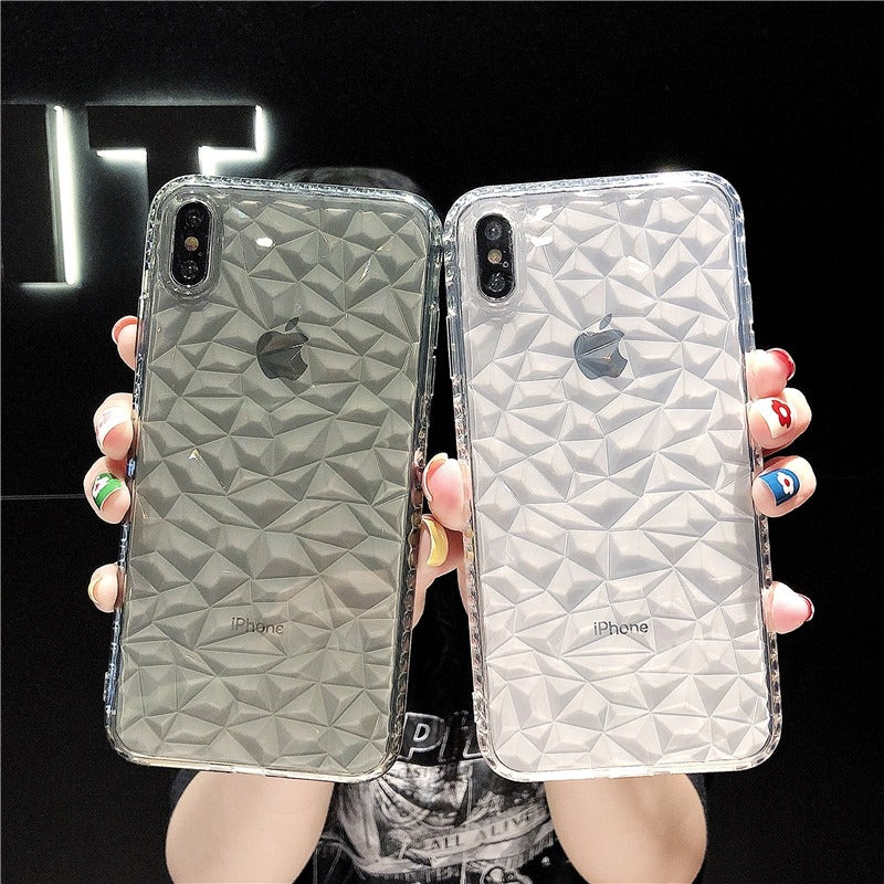 Transparent Diamond Pattern iPhone Case