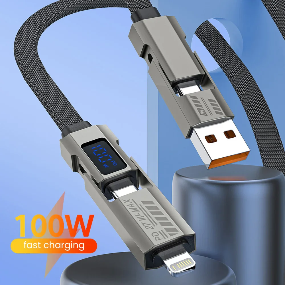 4-in-1 100W USB-C Cable with Fast Charging