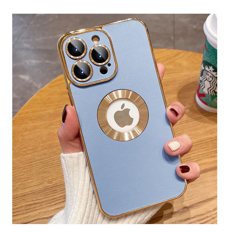 Leather Texture iPhone Case With Camera Protector