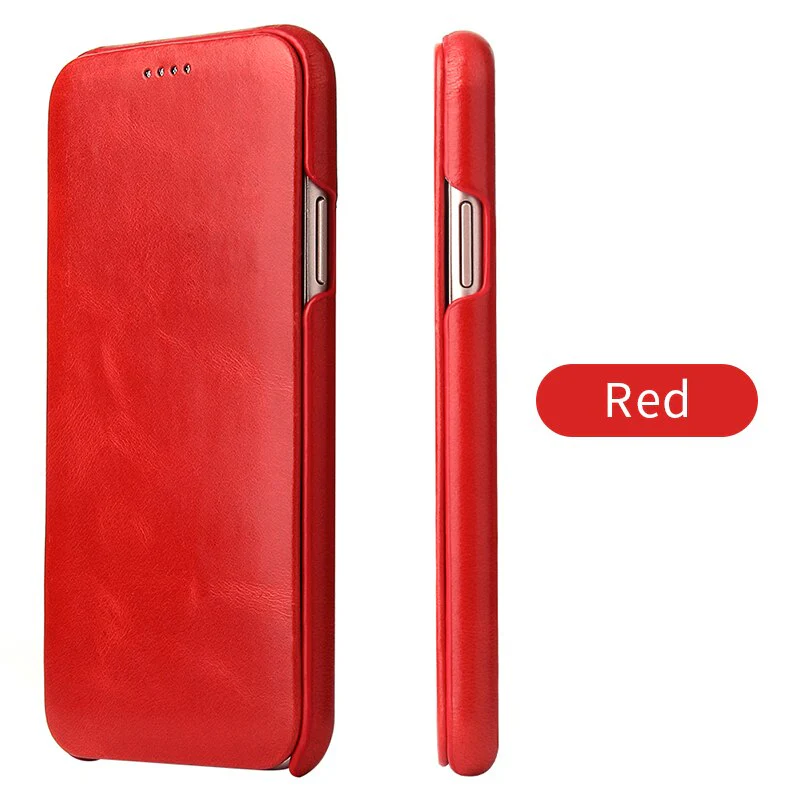Genuine Leather Magnetic Flip Book iPhone Case