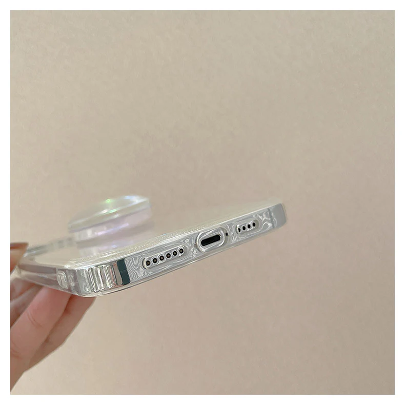 Transparent Aurora Laser Stand iPhone Case