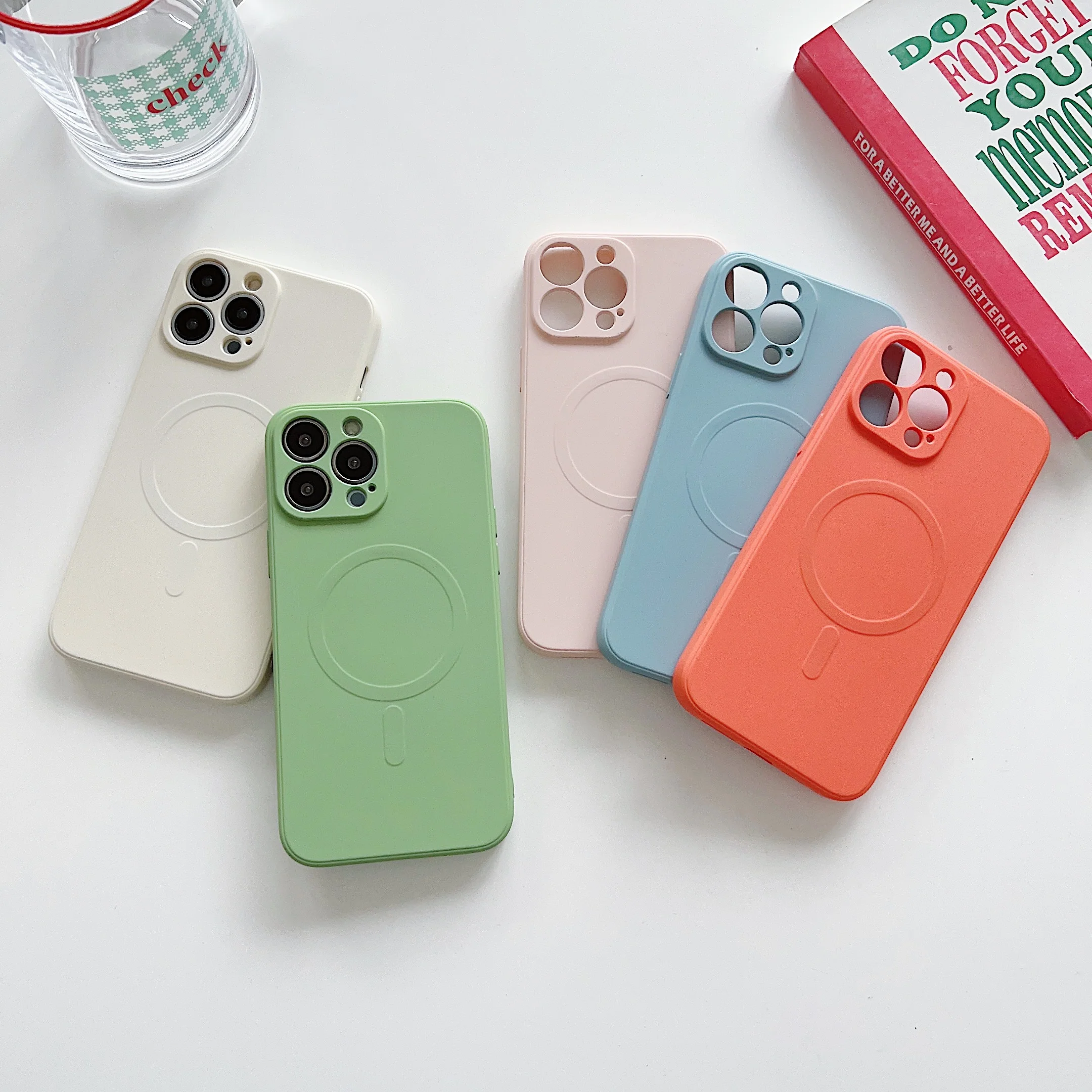 SIMPLE MAGSAFING SILICONE IPHONE CASE WITH CAMERA PROTECTOR