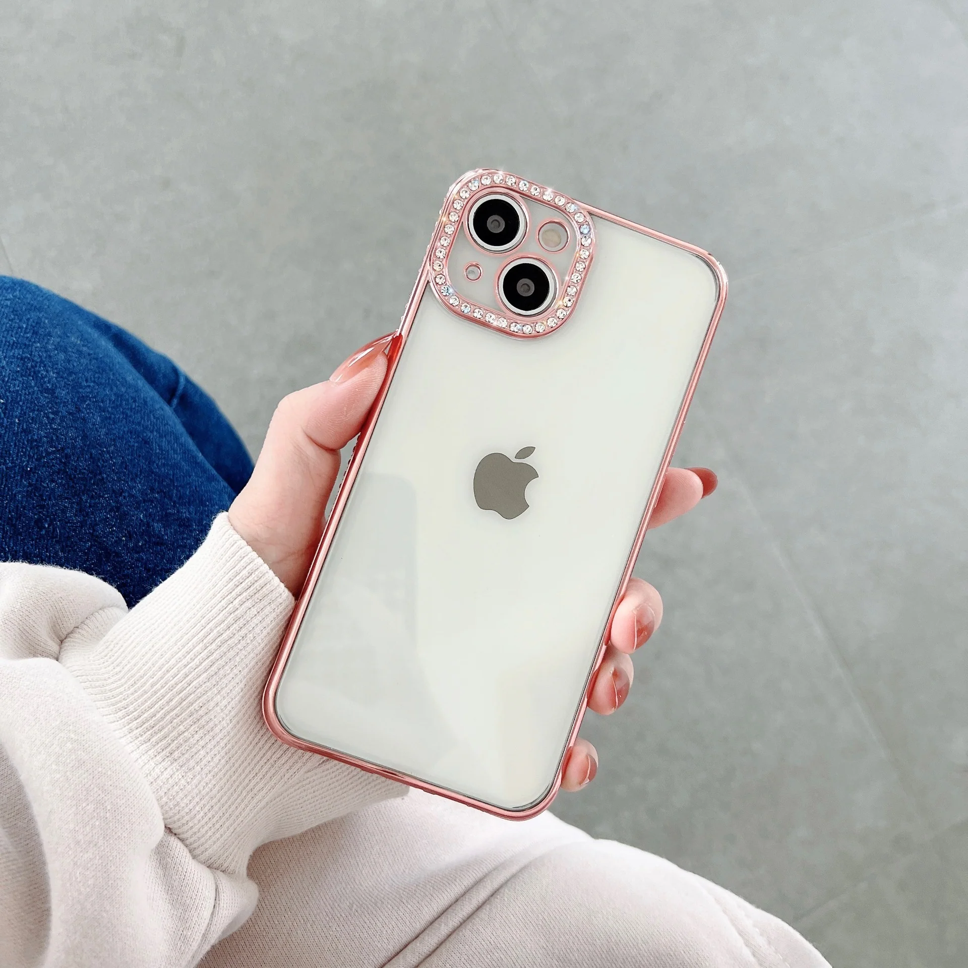 Luxury Rhinestones Transparent iPhone Case