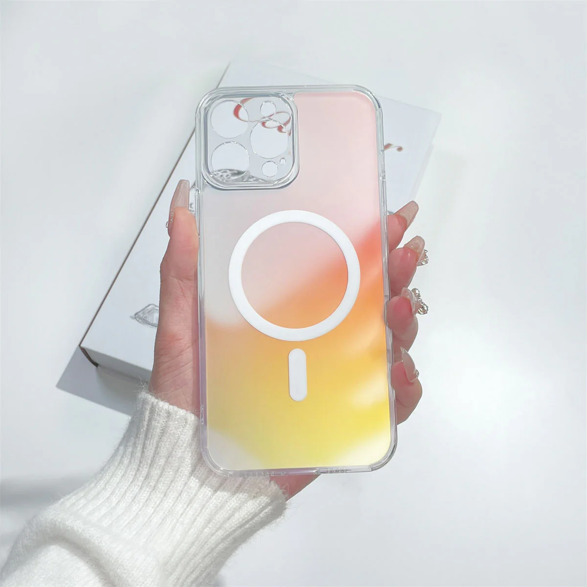 Frosted Laser Gradient Magsafing iPhone Case