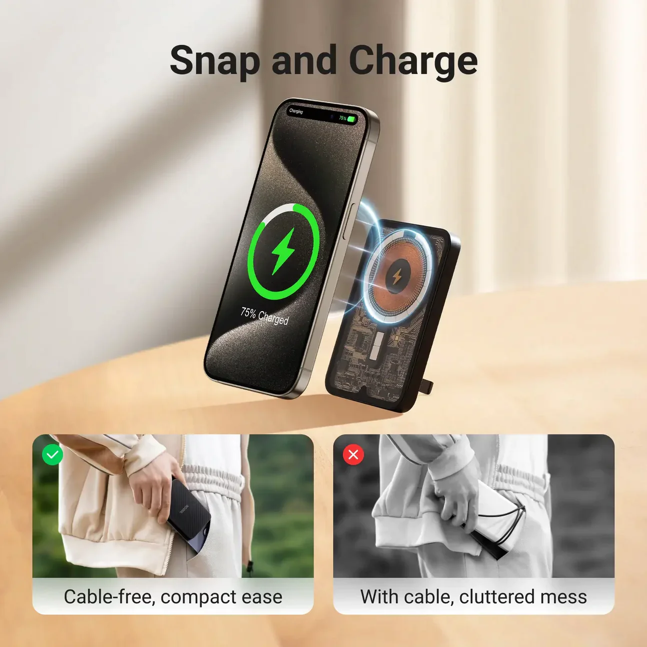 Ultra-thin Magnetic Wireless Power Bank 5000mAh