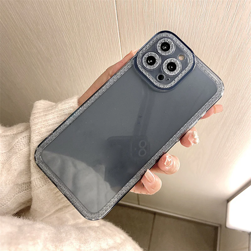 Transparent Diamond Frame iPhone Case
