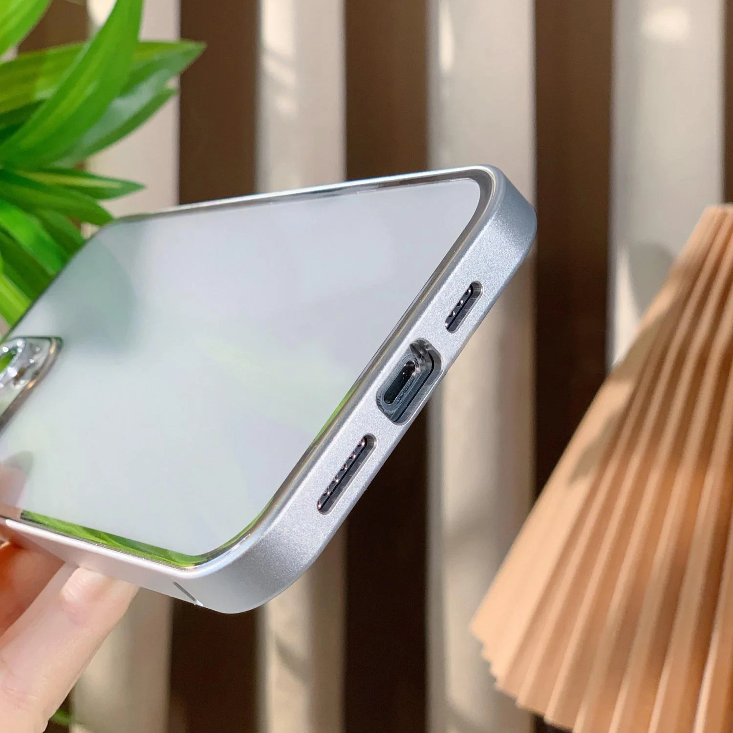 Metal Glitter Transparent iPhone Case With Camera Protector