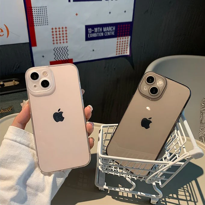 Simple Transparent Colored Silica Gel iPhone Case