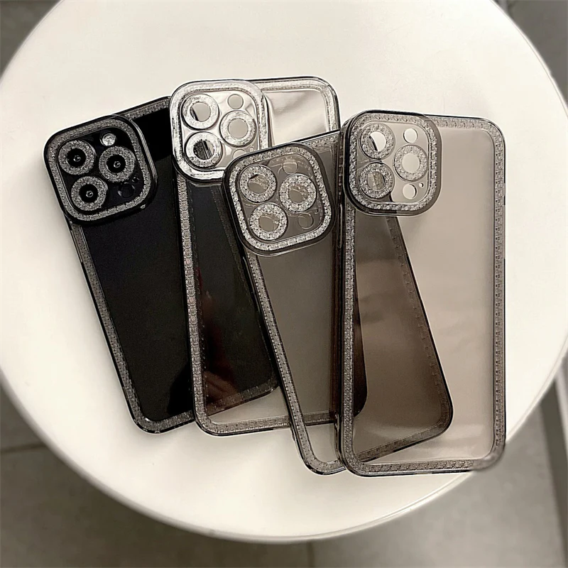 Transparent Diamond Frame iPhone Case