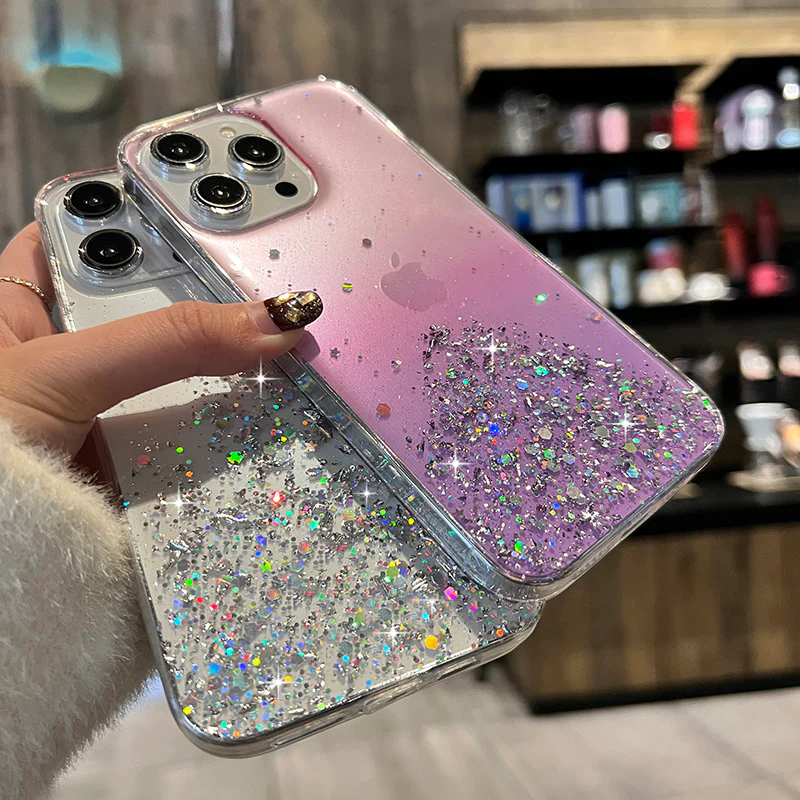 Starry Sky Gradient Glitter iPhone Case