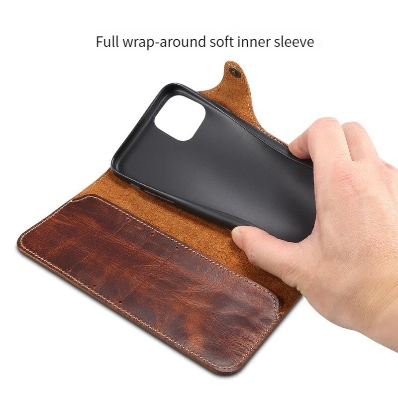 Genuine Leather Protective Holster iPhone Case