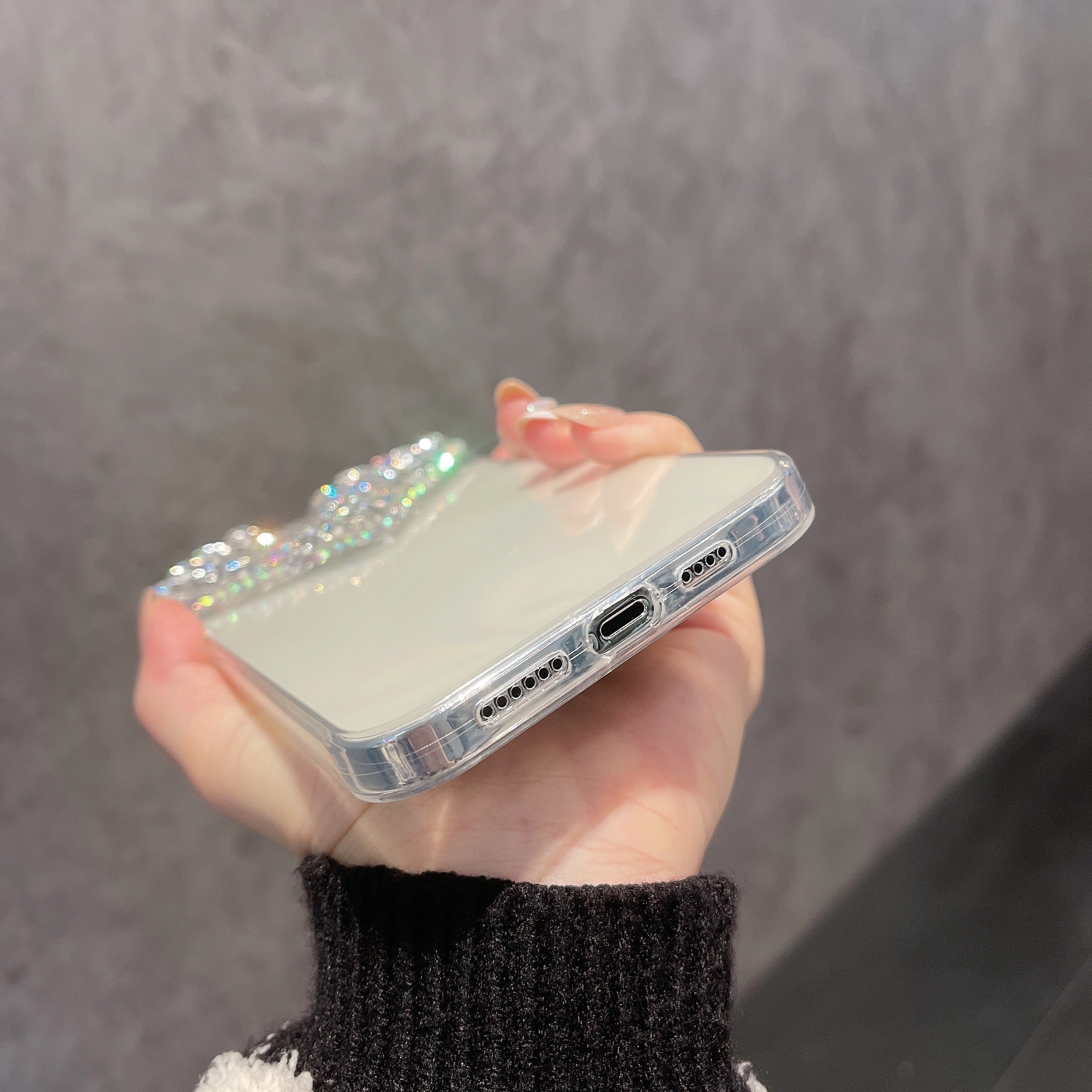 Luxury Heart Rhinestones iPhone Case