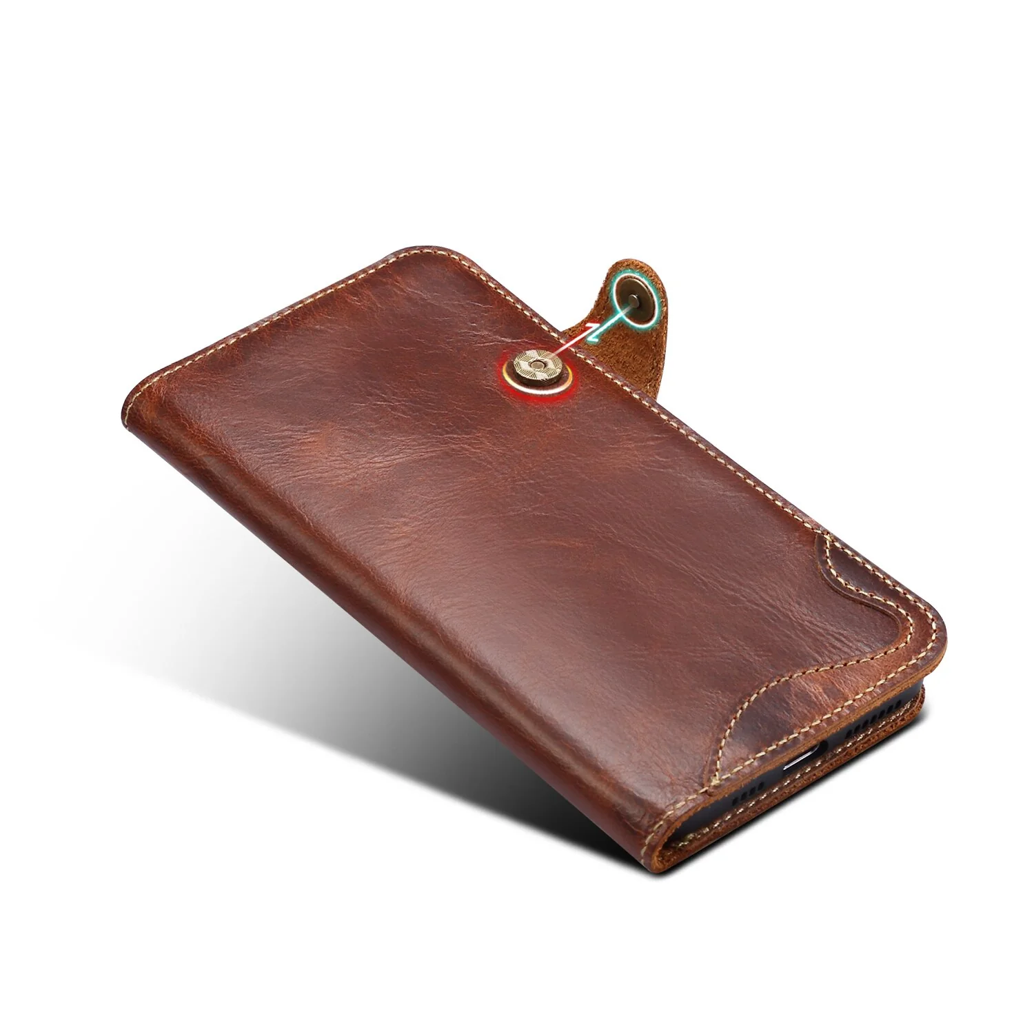 Genuine Leather Protective Holster iPhone Case